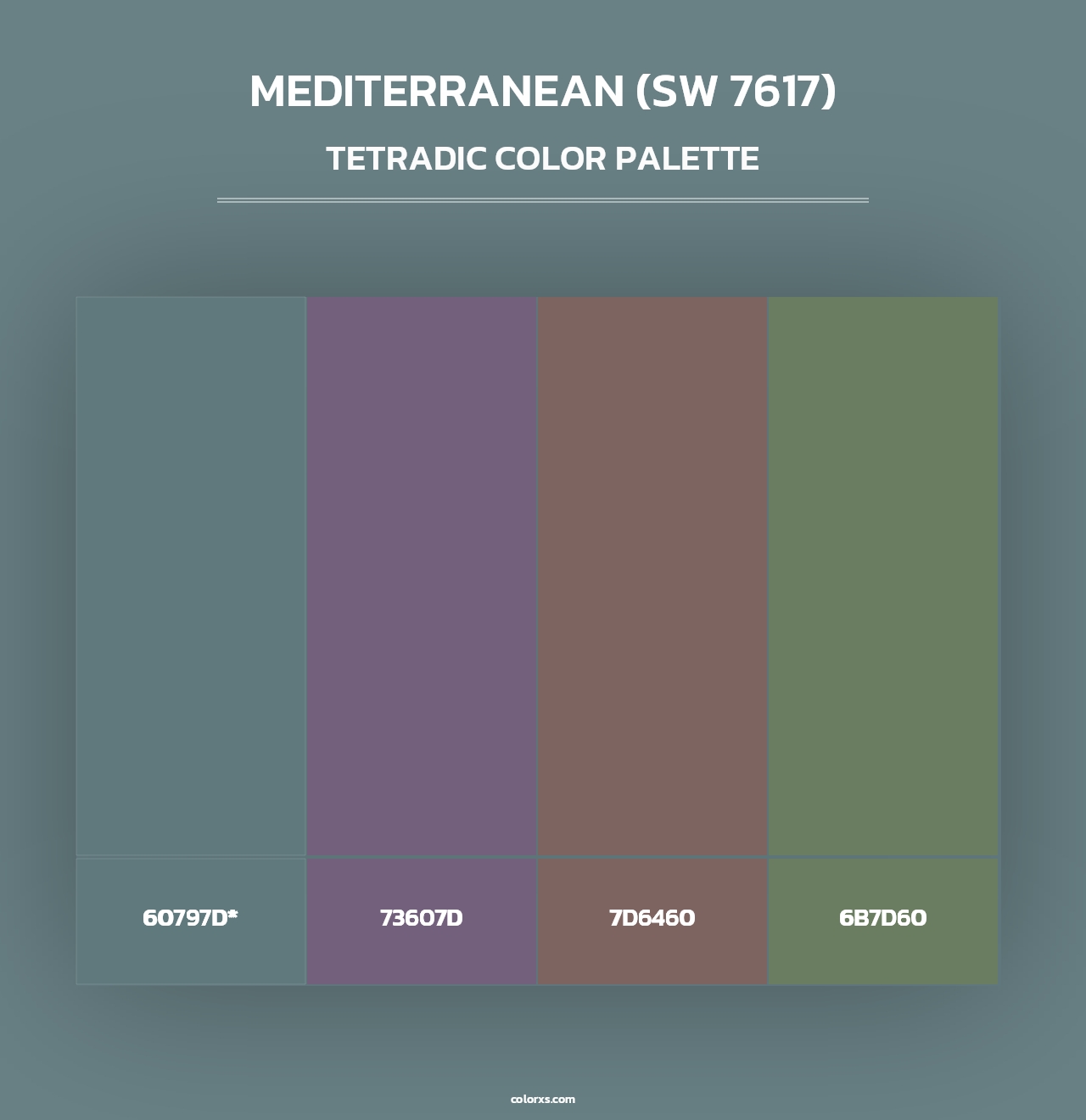 Mediterranean (SW 7617) - Tetradic Color Palette