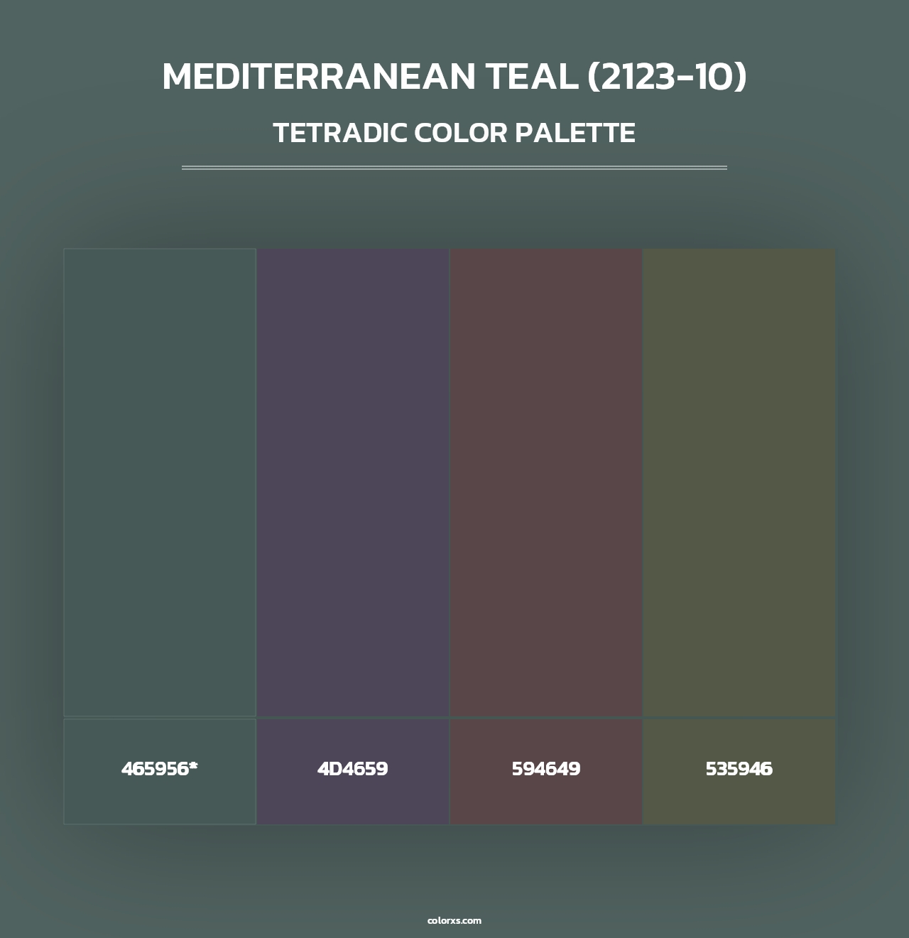 Mediterranean Teal (2123-10) - Tetradic Color Palette