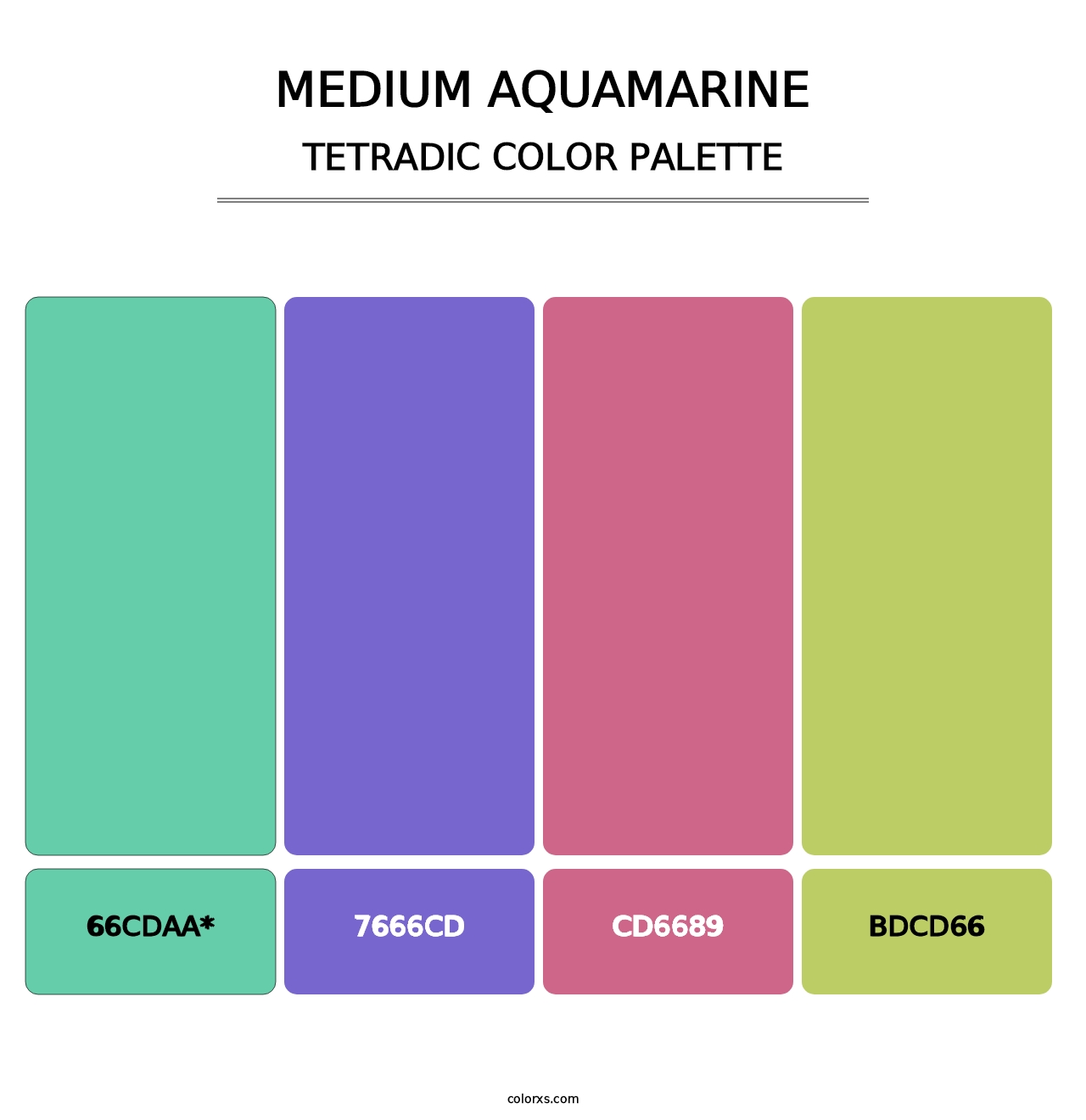 Medium Aquamarine - Tetradic Color Palette