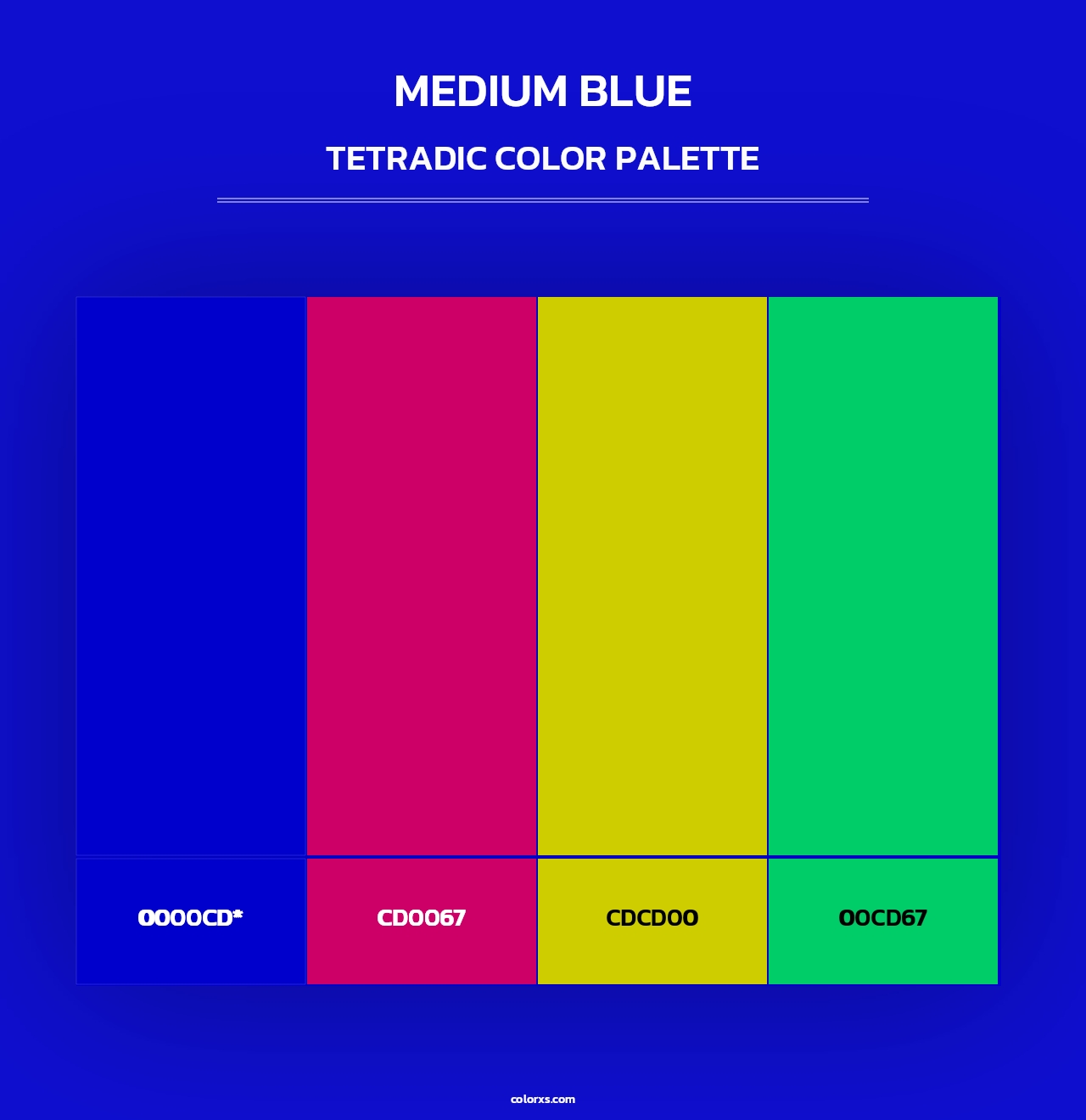 Medium Blue - Tetradic Color Palette