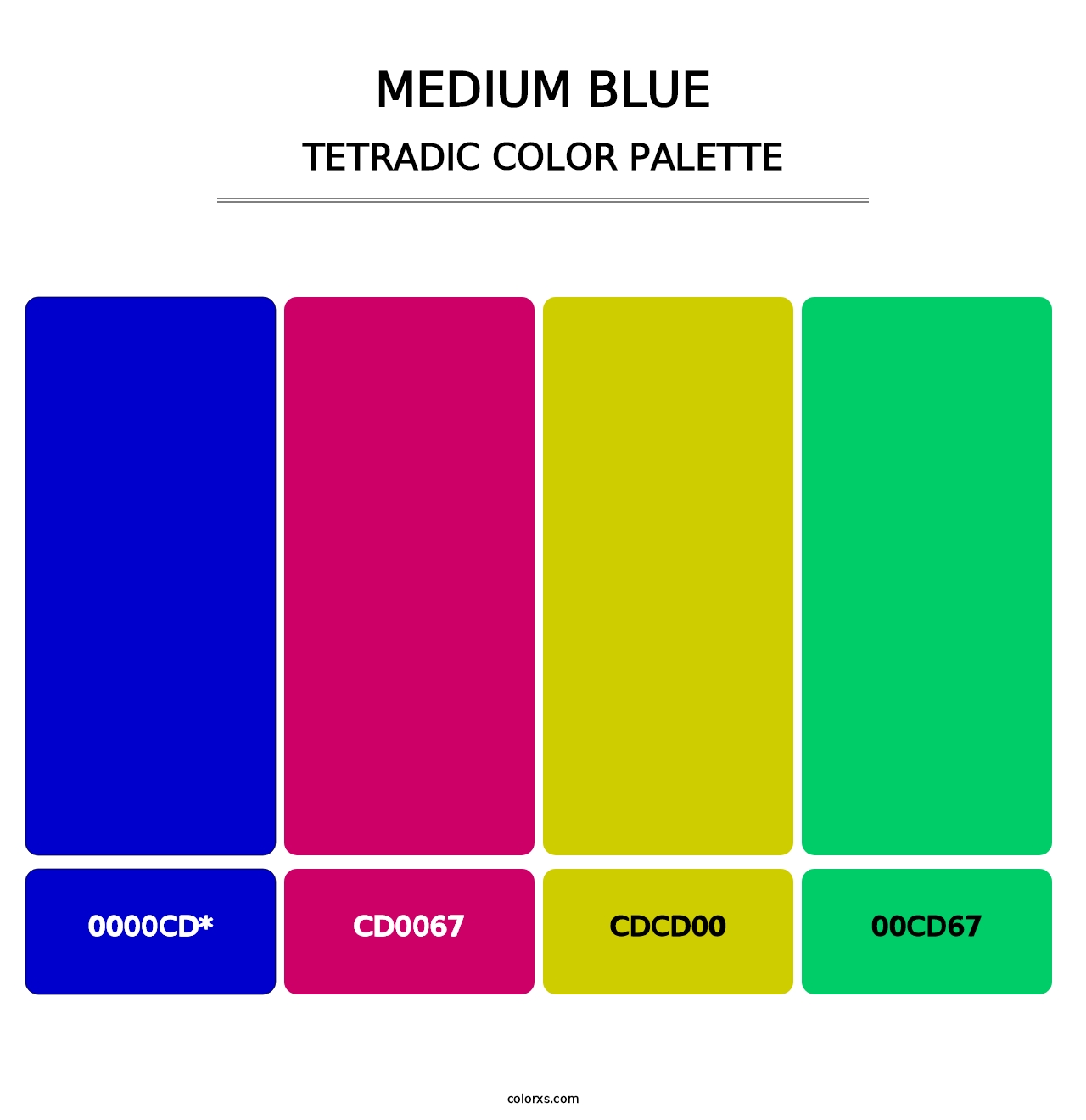 Medium Blue - Tetradic Color Palette