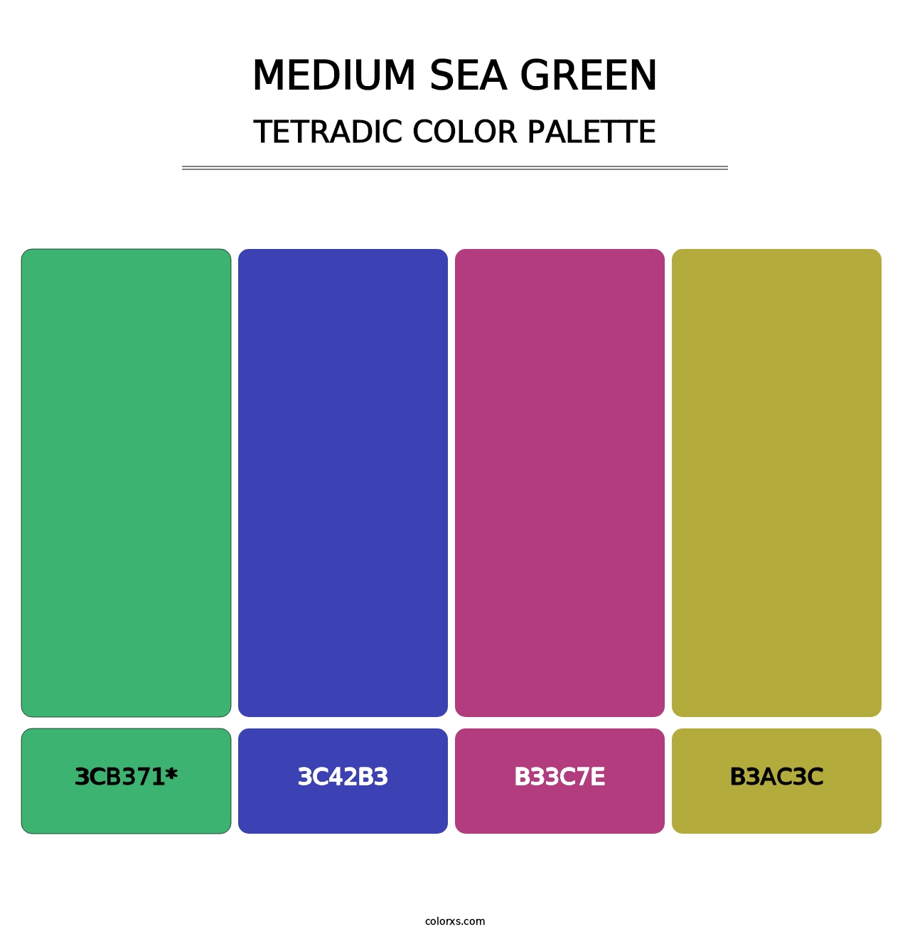 Medium Sea Green - Tetradic Color Palette