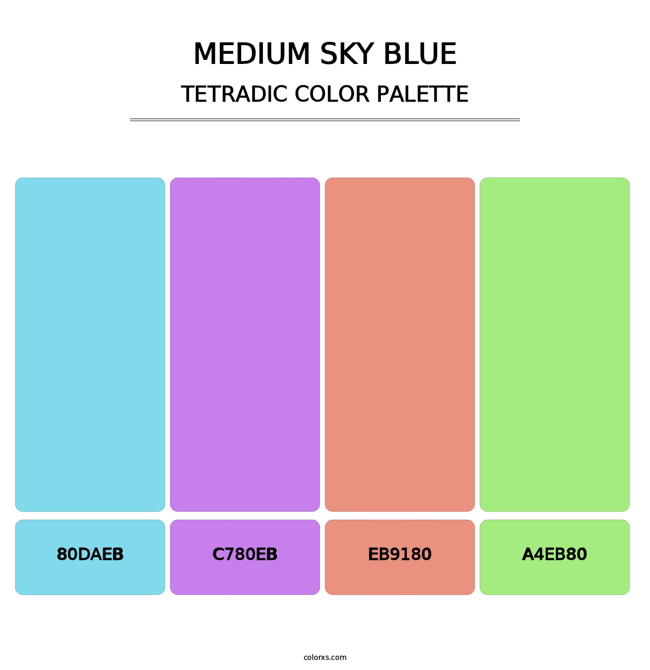 Medium Sky Blue - Tetradic Color Palette