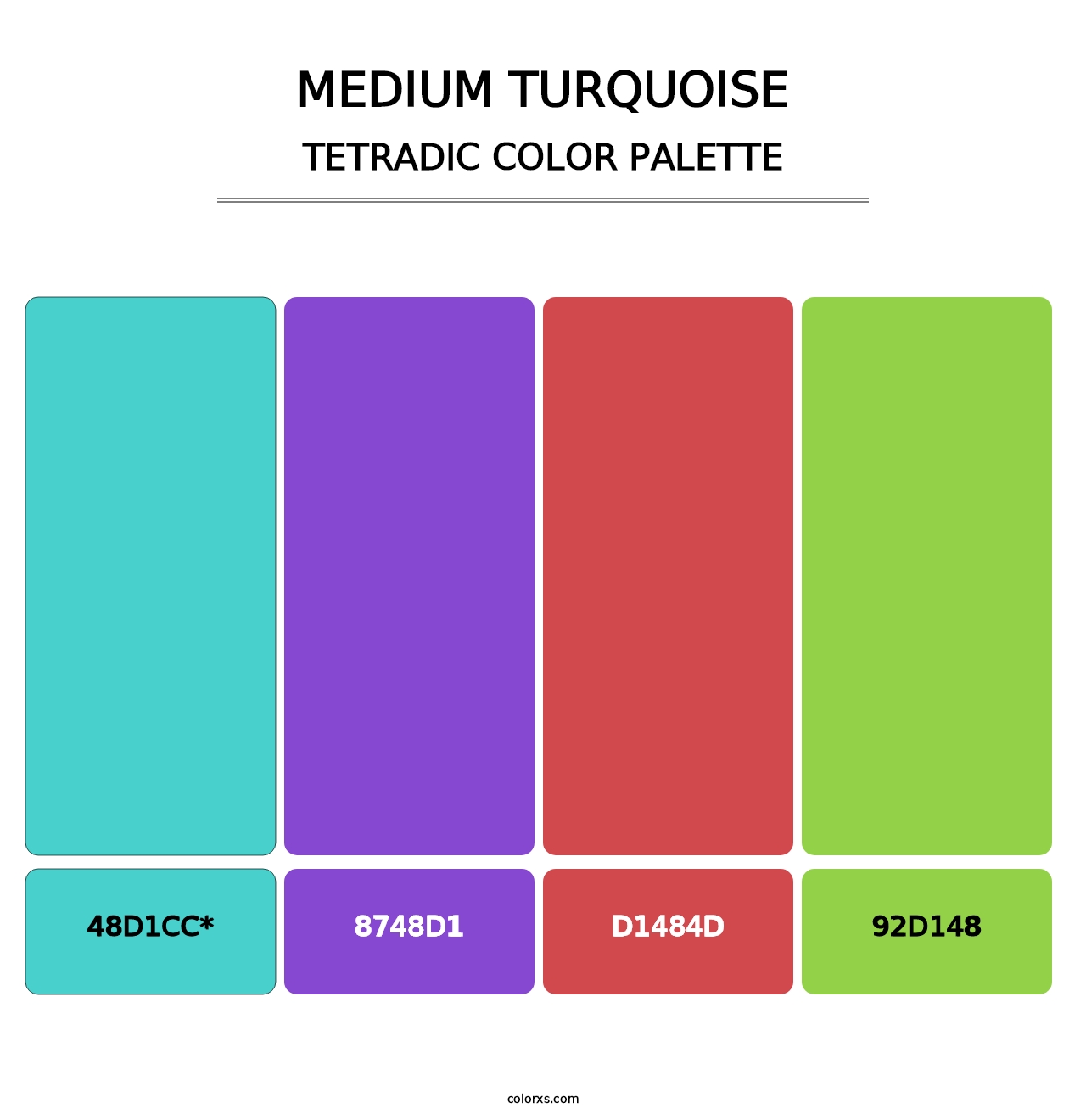 Medium Turquoise - Tetradic Color Palette