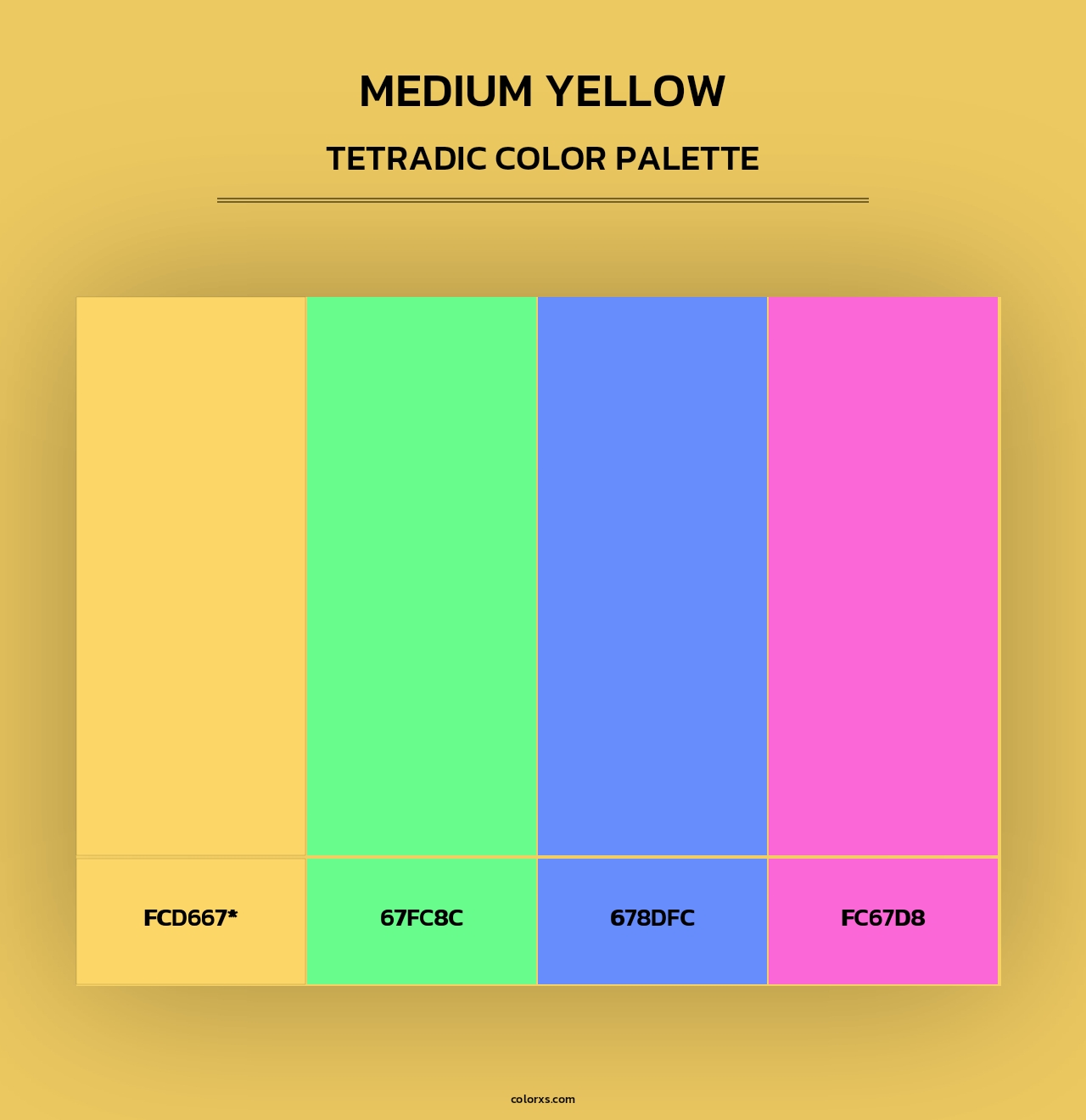 Medium Yellow - Tetradic Color Palette