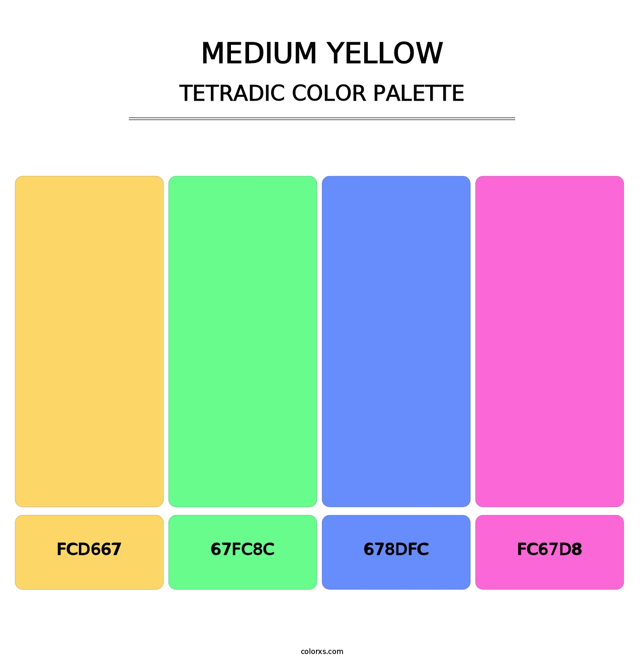 Medium Yellow - Tetradic Color Palette