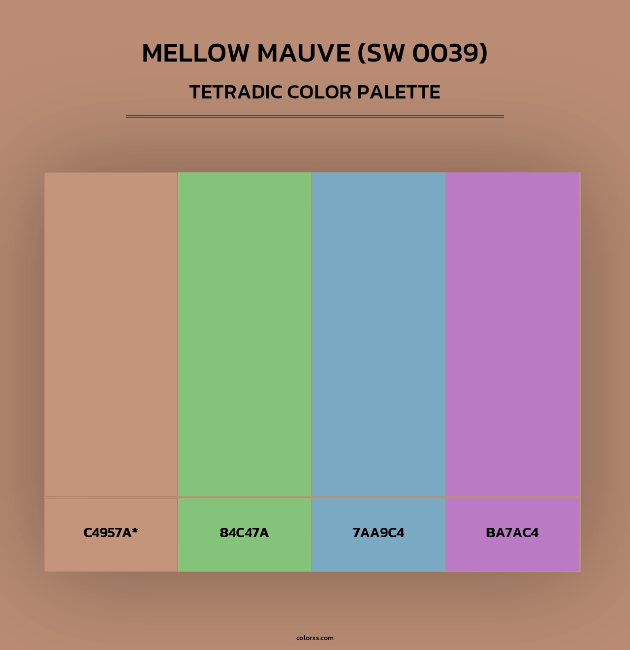 Mellow Mauve (SW 0039) - Tetradic Color Palette