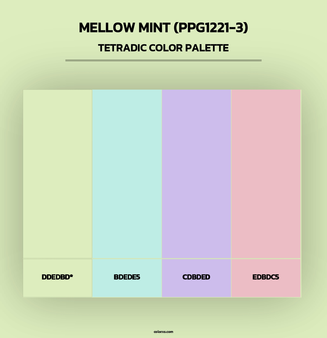 Mellow Mint (PPG1221-3) - Tetradic Color Palette
