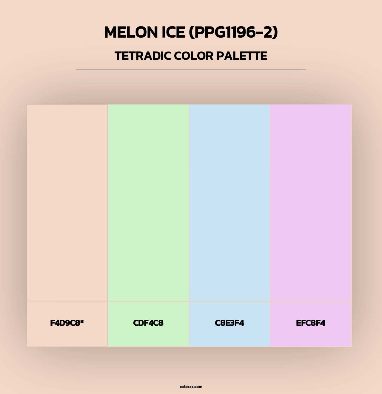 Melon Ice (PPG1196-2) - Tetradic Color Palette