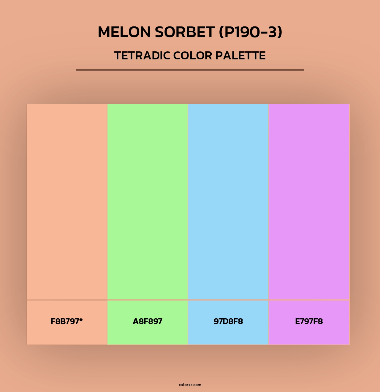 Melon Sorbet (P190-3) - Tetradic Color Palette