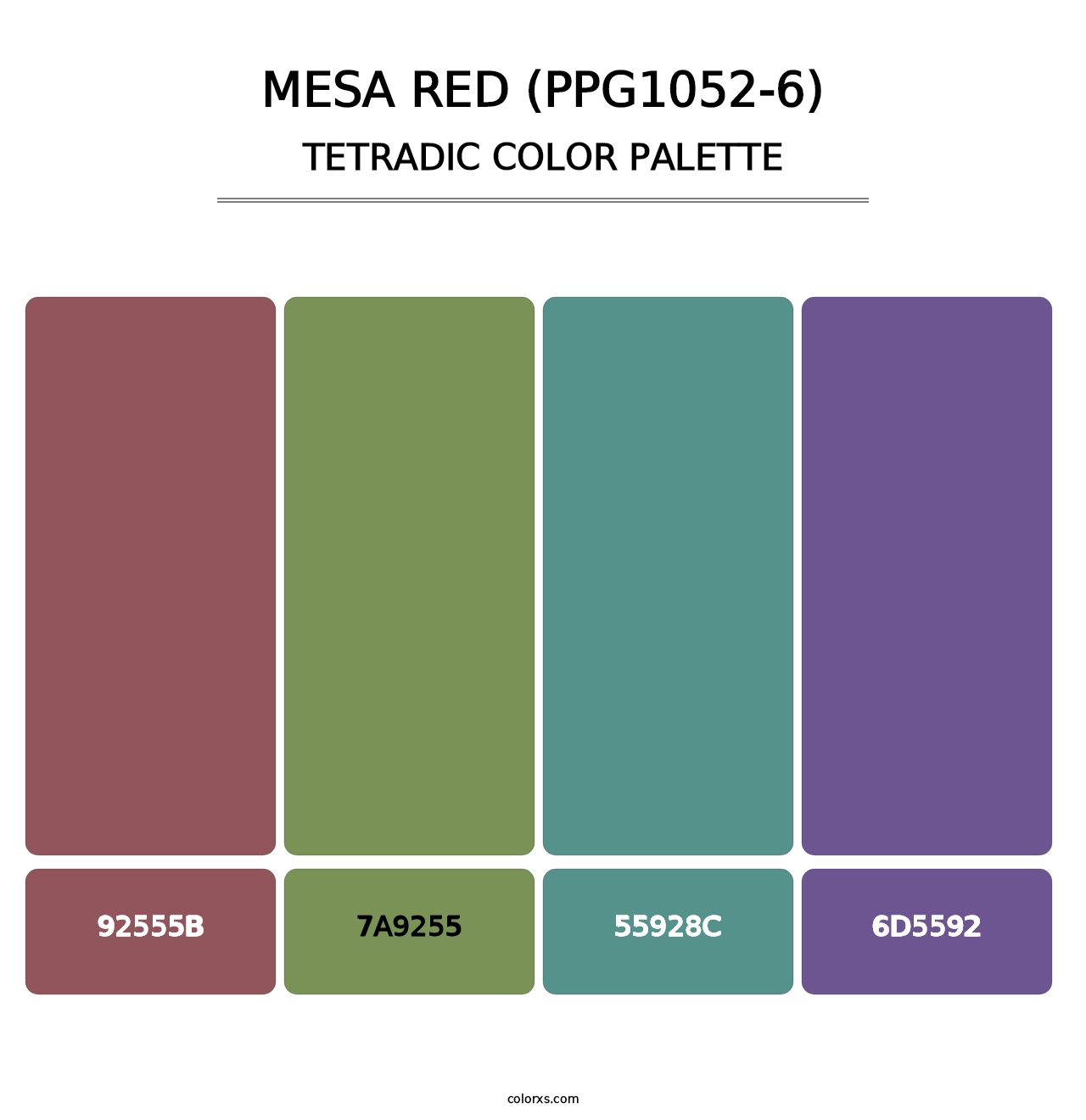 Mesa Red (PPG1052-6) - Tetradic Color Palette