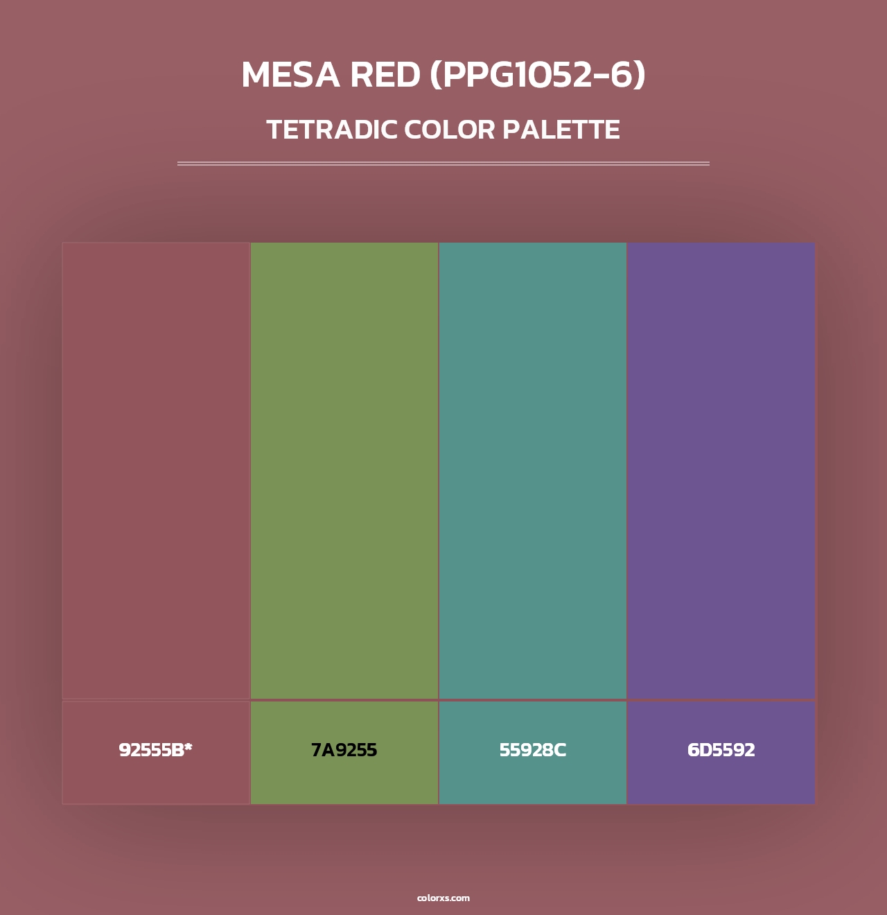 Mesa Red (PPG1052-6) - Tetradic Color Palette