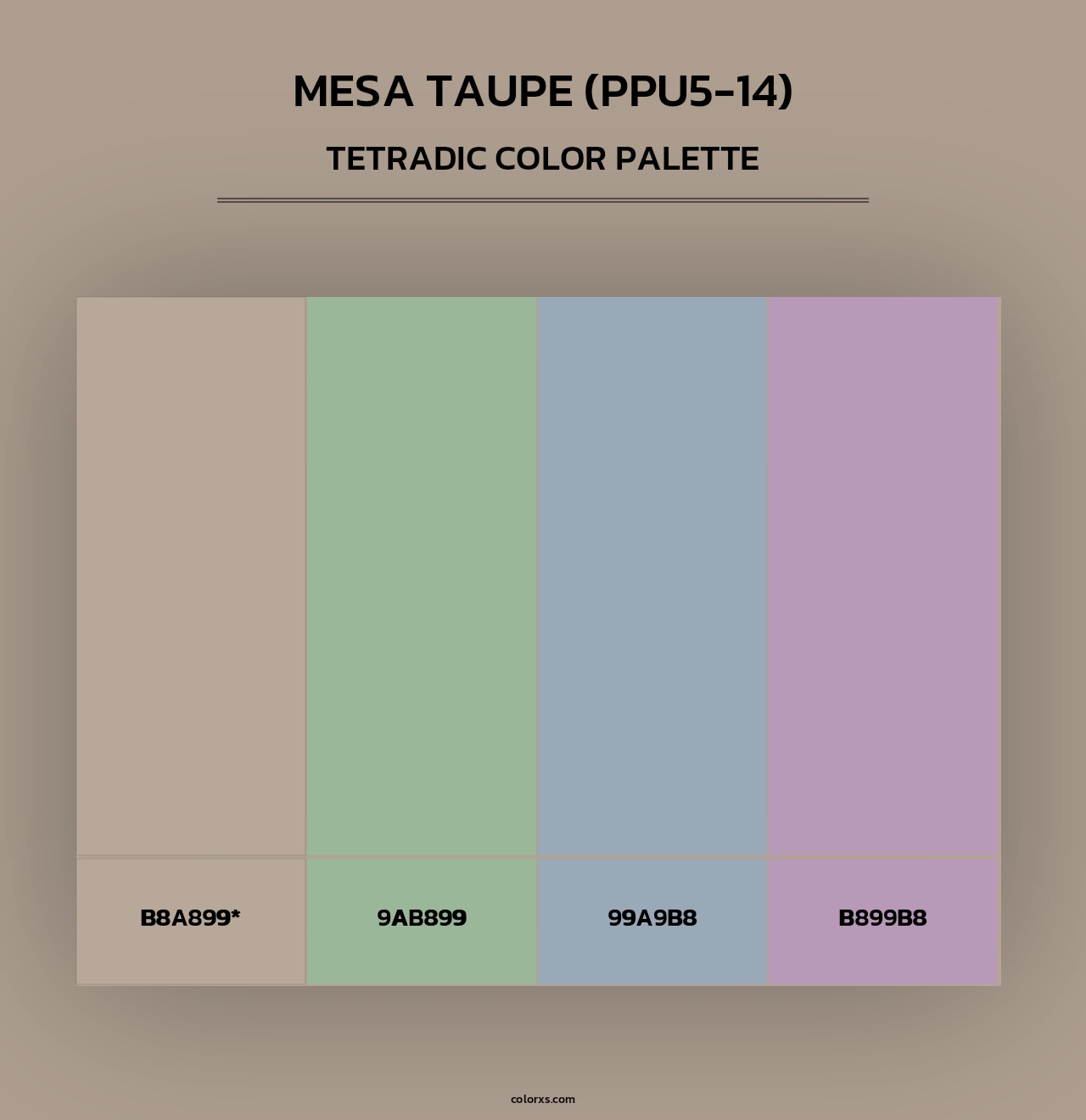 Mesa Taupe (PPU5-14) - Tetradic Color Palette
