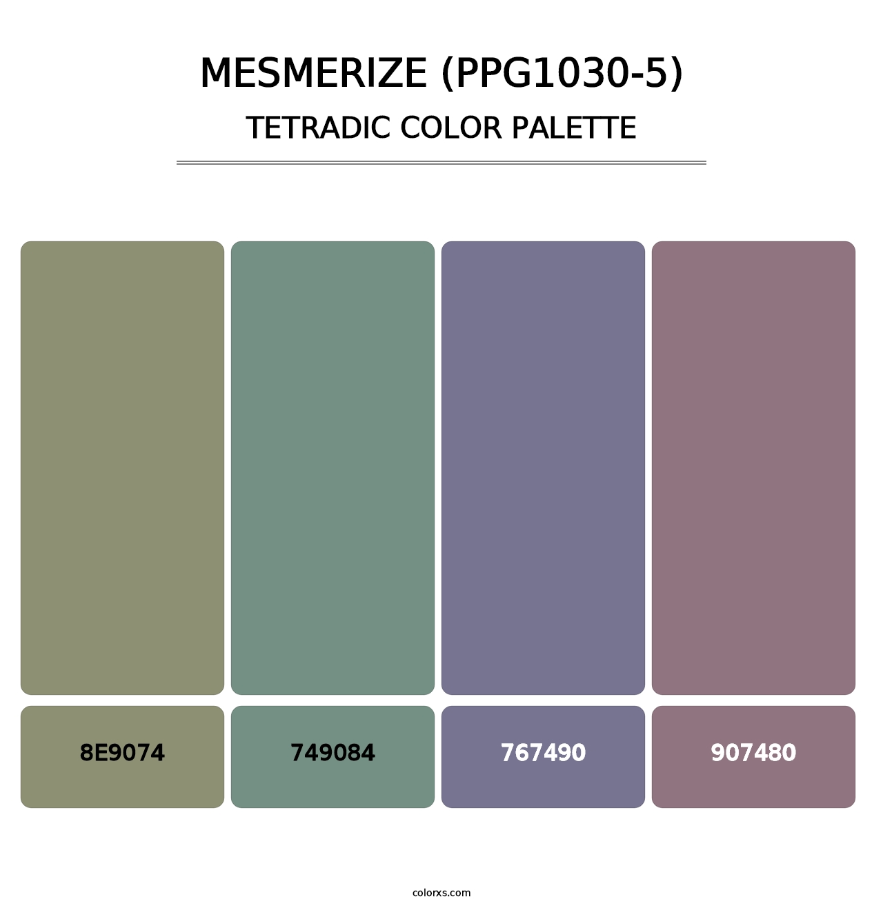 Mesmerize (PPG1030-5) - Tetradic Color Palette
