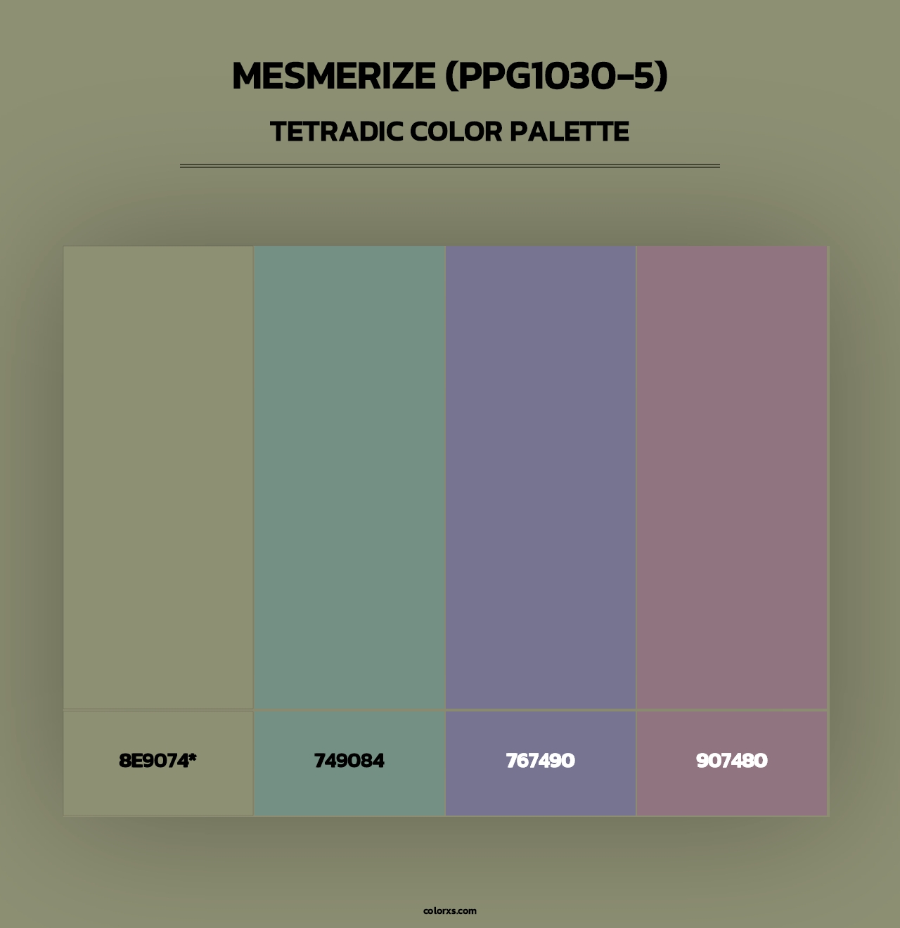 Mesmerize (PPG1030-5) - Tetradic Color Palette