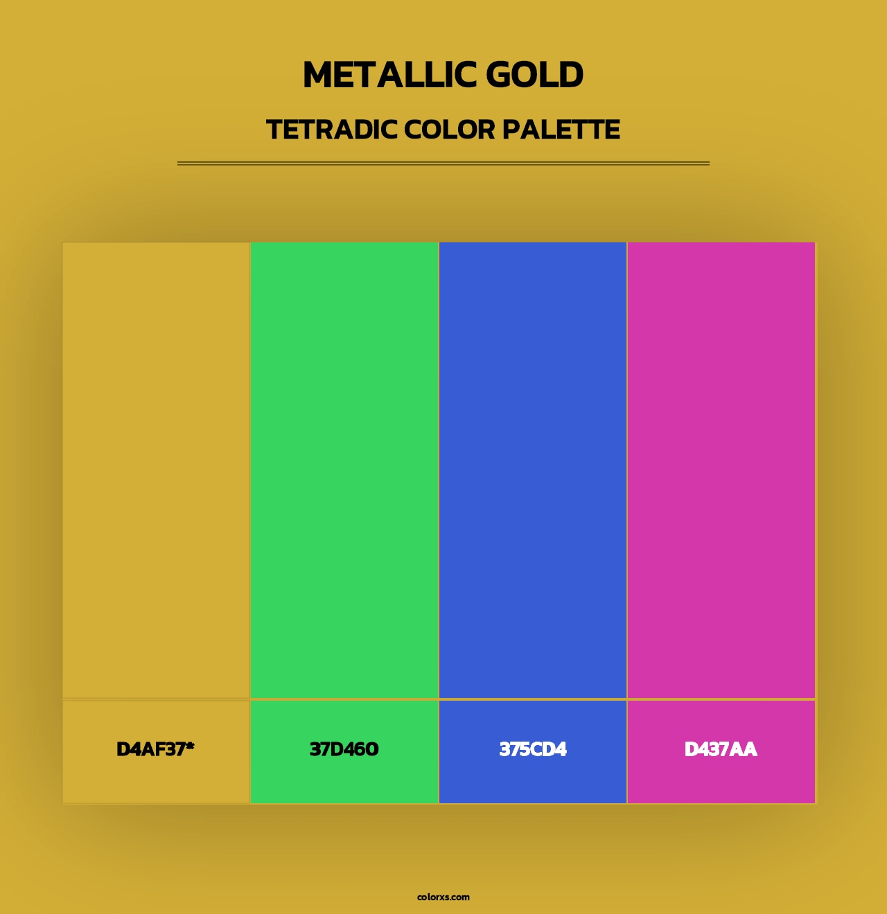 Metallic Gold - Tetradic Color Palette