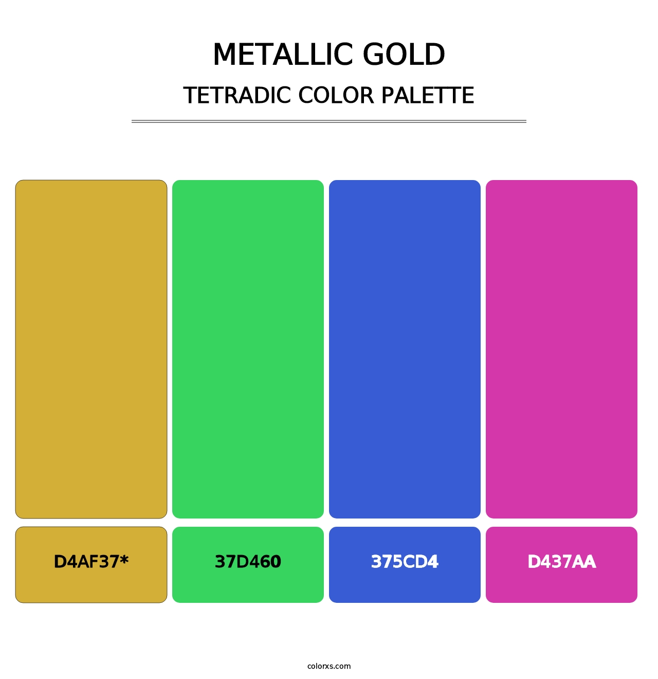 Metallic Gold - Tetradic Color Palette