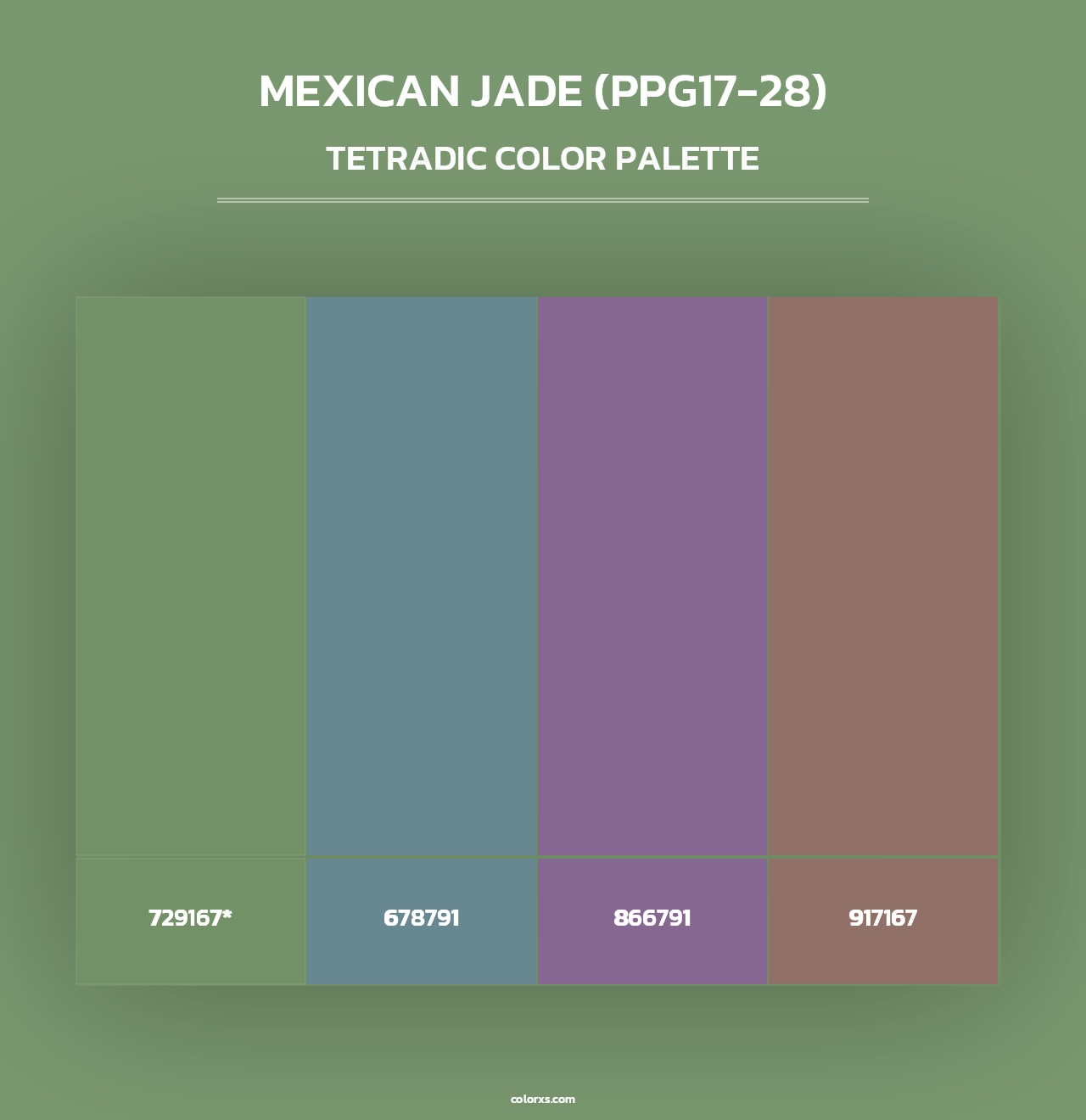 Mexican Jade (PPG17-28) - Tetradic Color Palette