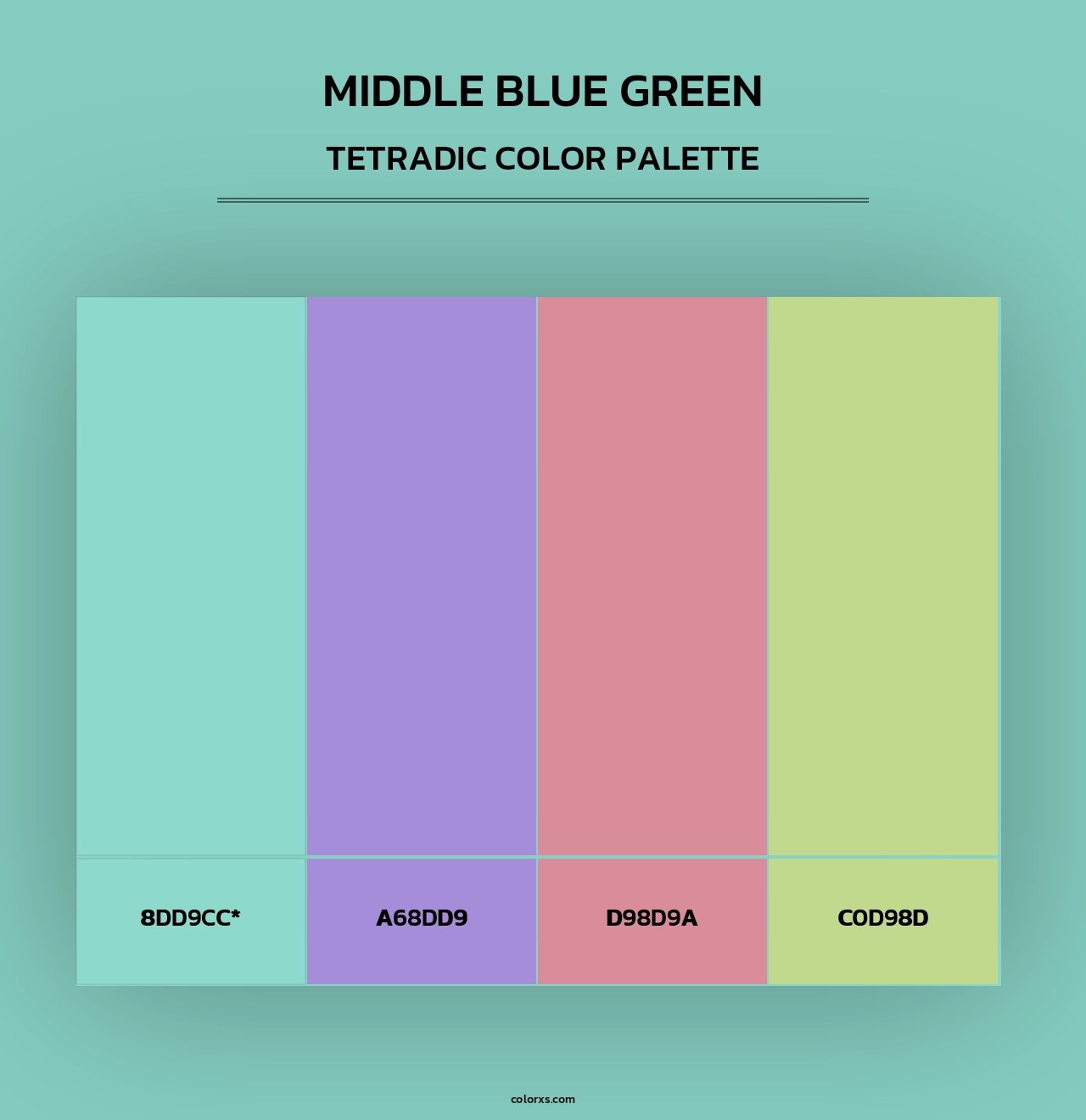 Middle Blue Green - Tetradic Color Palette