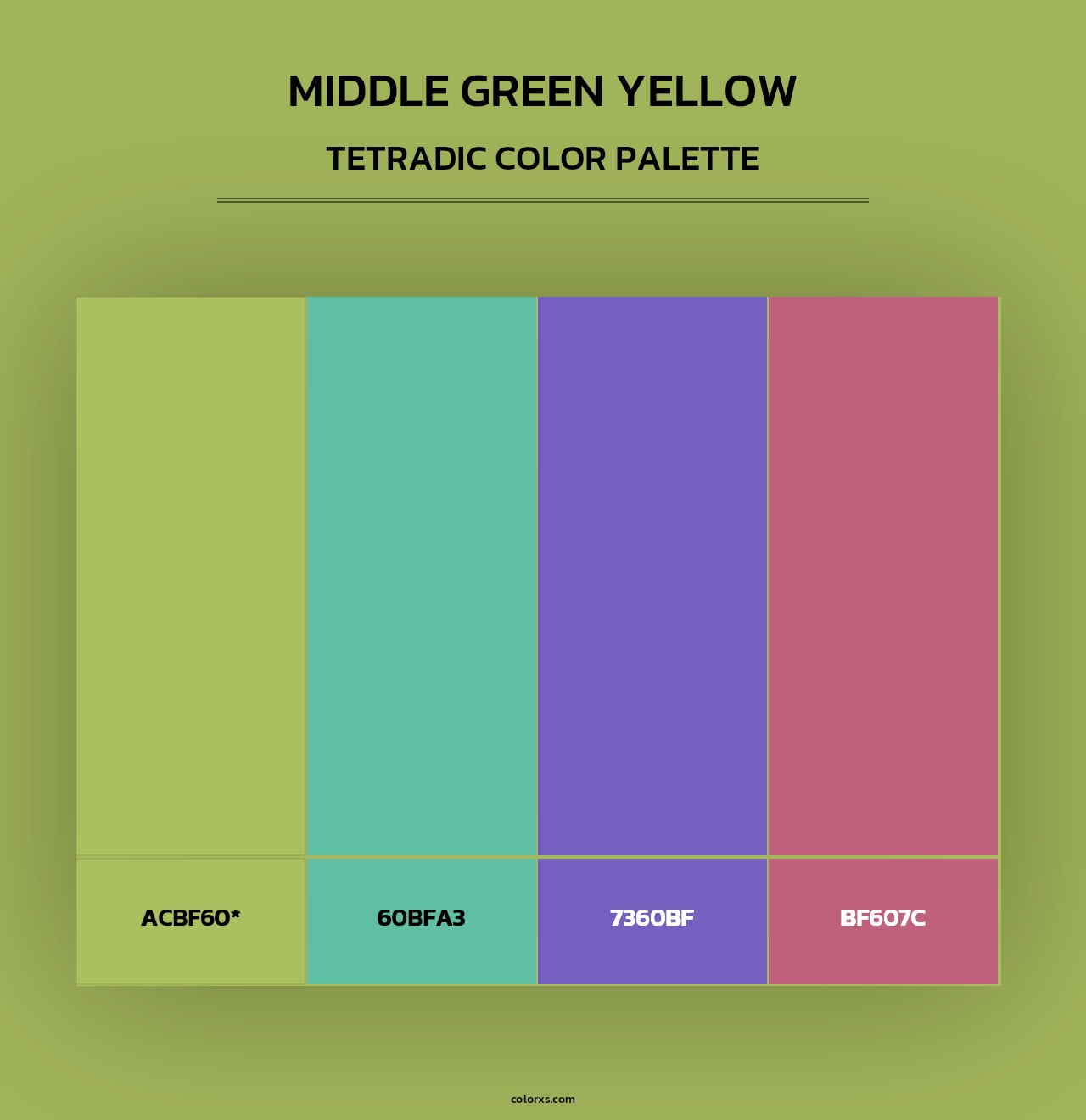 Middle Green Yellow - Tetradic Color Palette