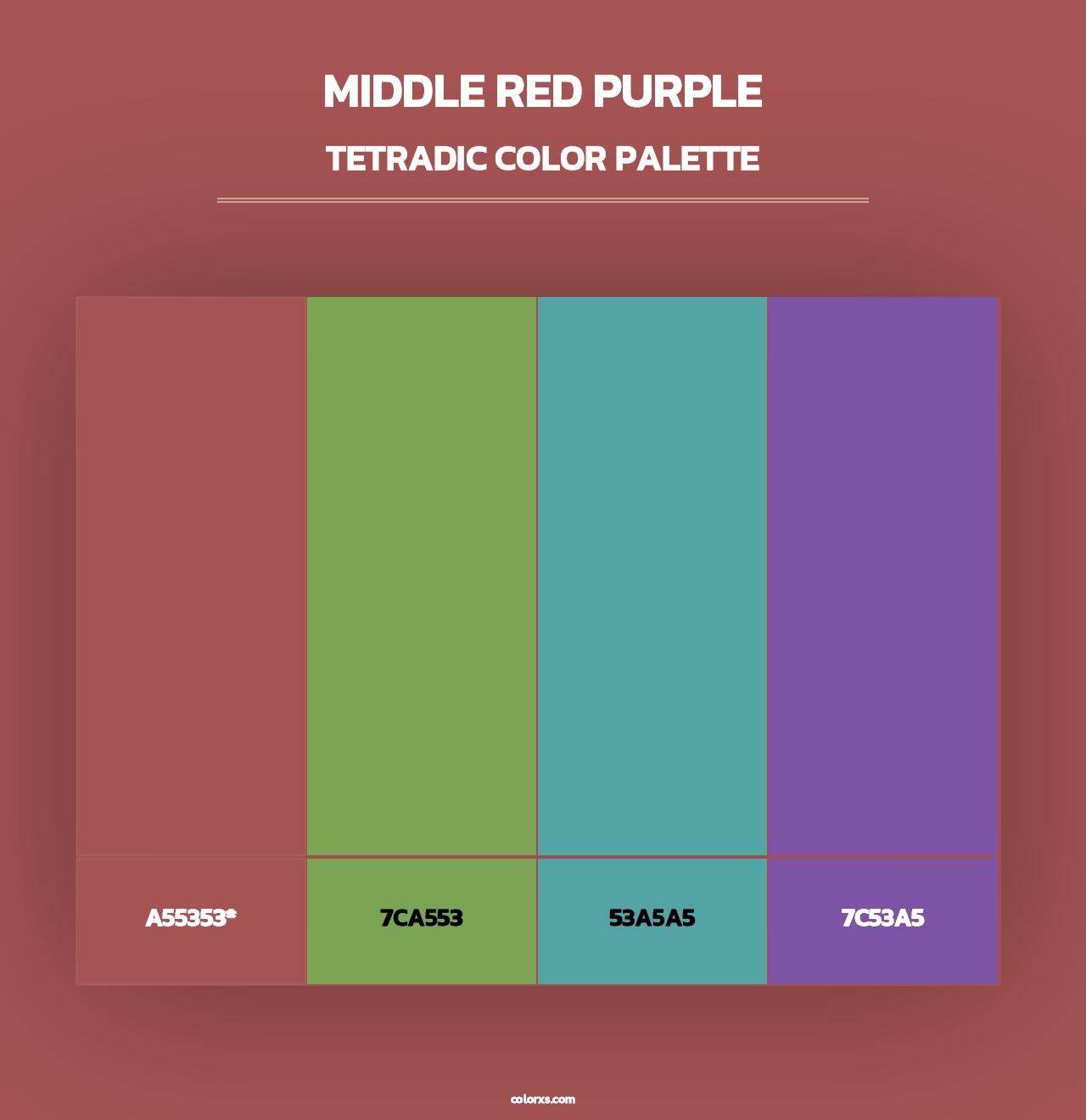 Middle Red Purple - Tetradic Color Palette