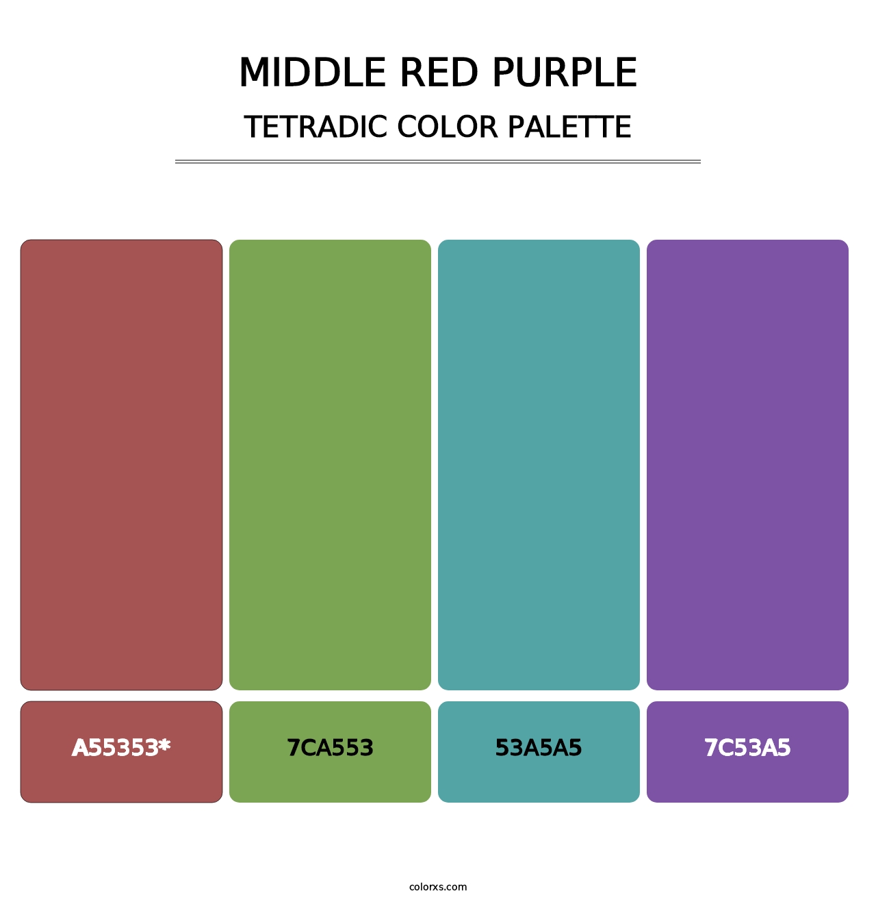 Middle Red Purple - Tetradic Color Palette