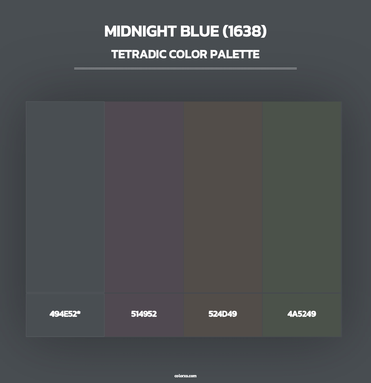 Midnight Blue (1638) - Tetradic Color Palette