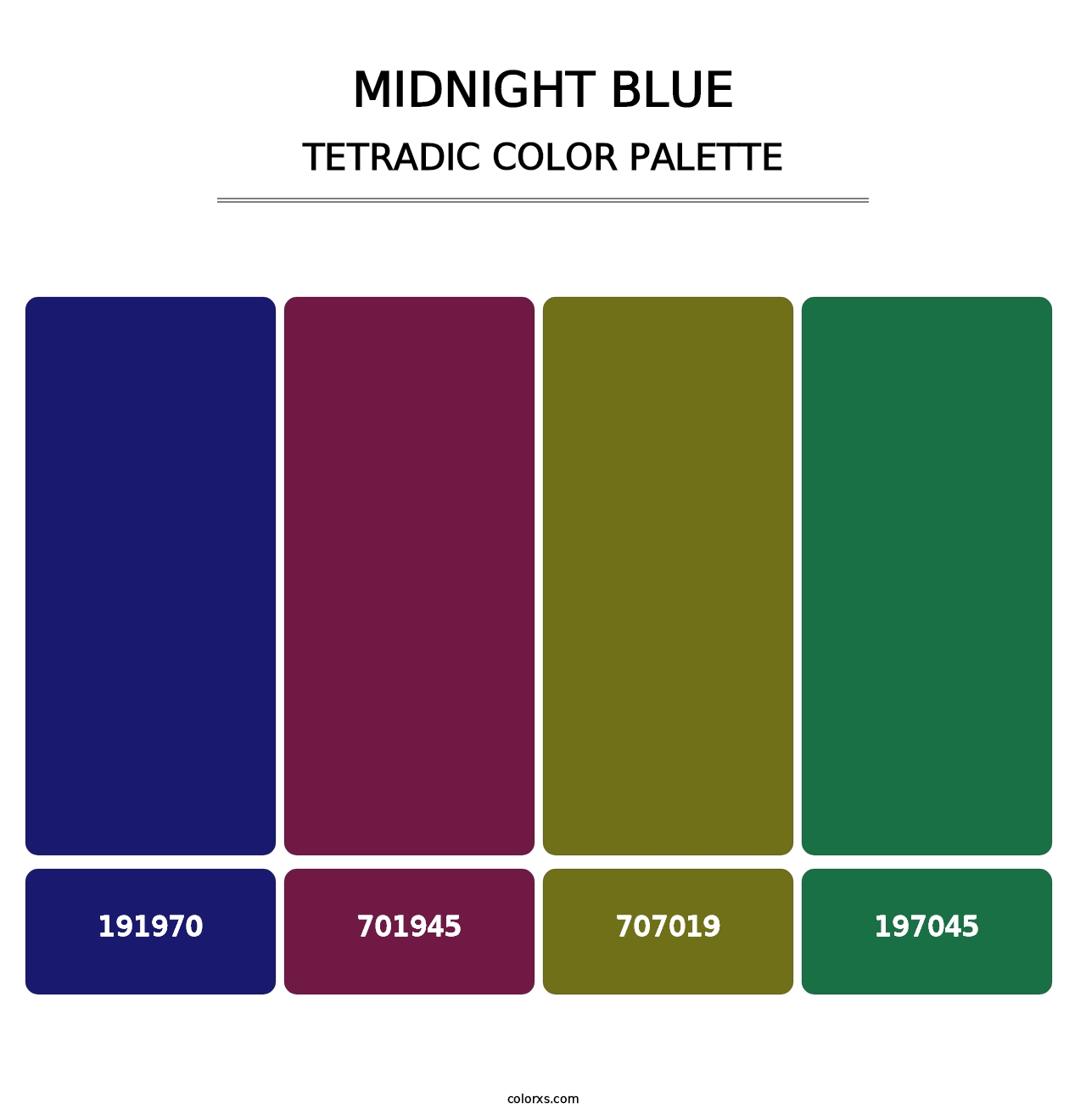 Midnight Blue - Tetradic Color Palette