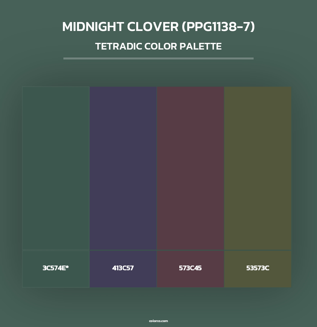 Midnight Clover (PPG1138-7) - Tetradic Color Palette