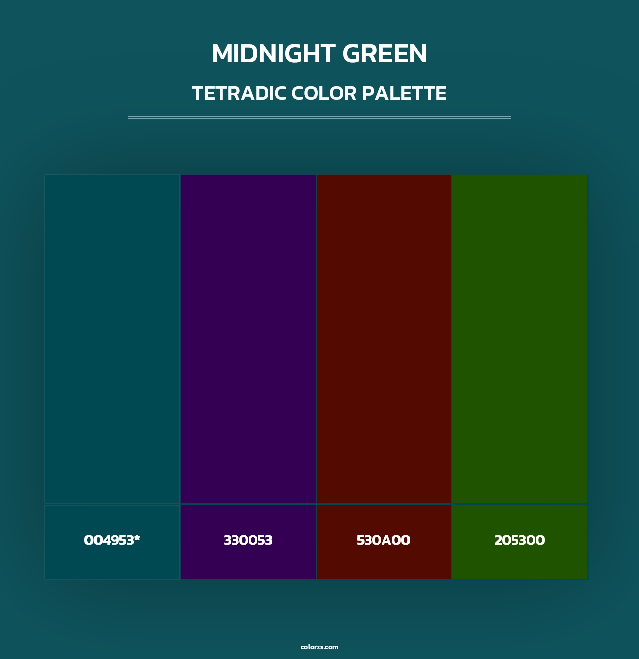 Midnight Green - Tetradic Color Palette