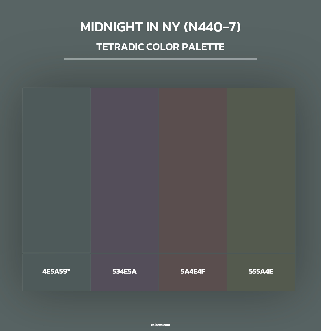 Midnight In Ny (N440-7) - Tetradic Color Palette