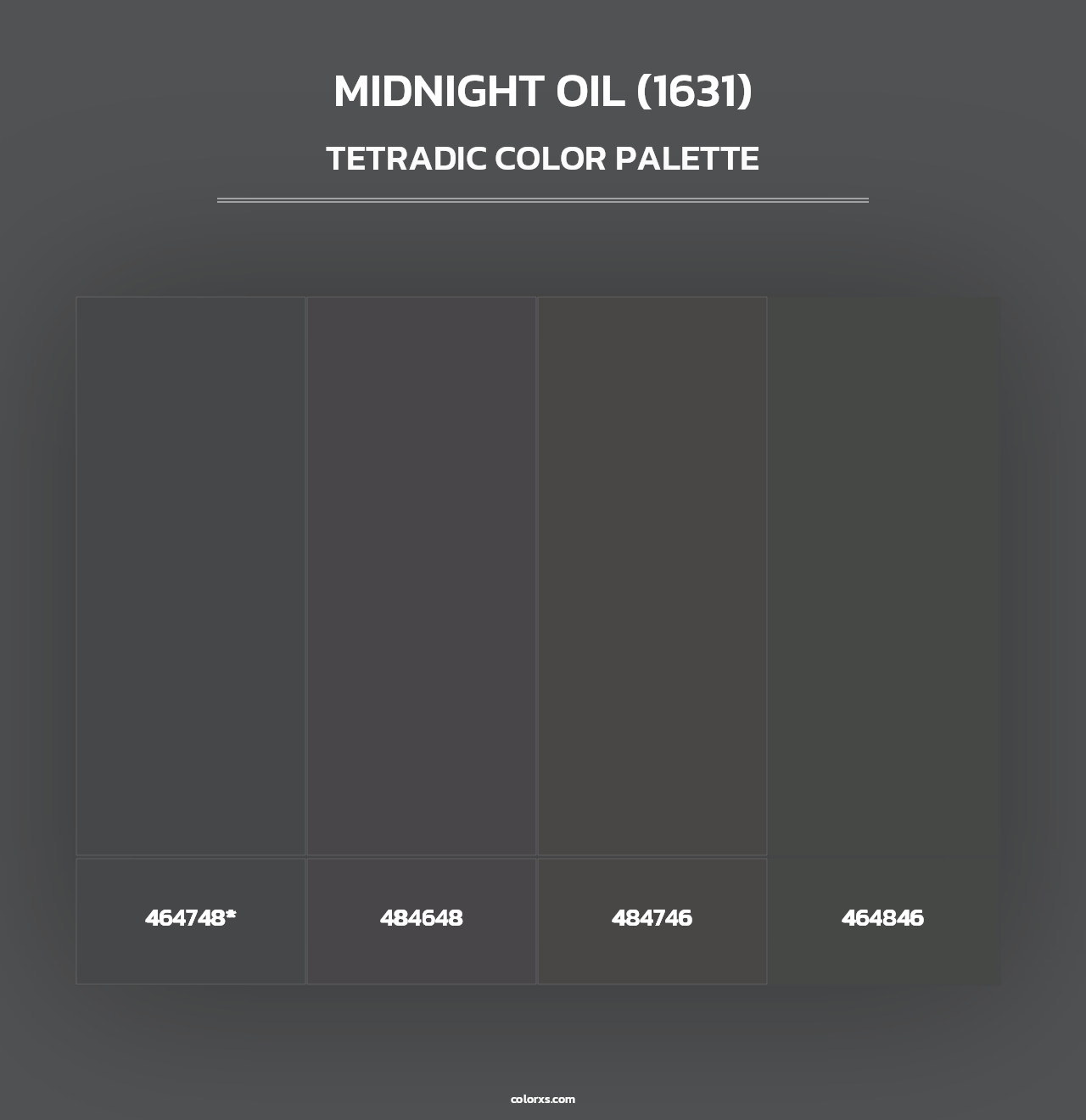 Midnight Oil (1631) - Tetradic Color Palette