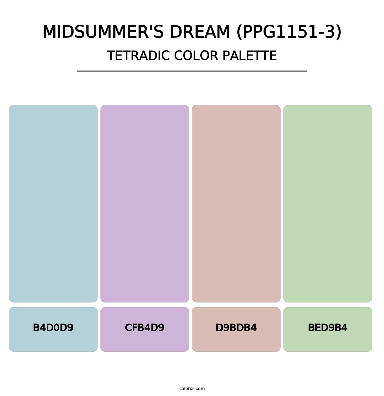 Midsummer's Dream (PPG1151-3) - Tetradic Color Palette