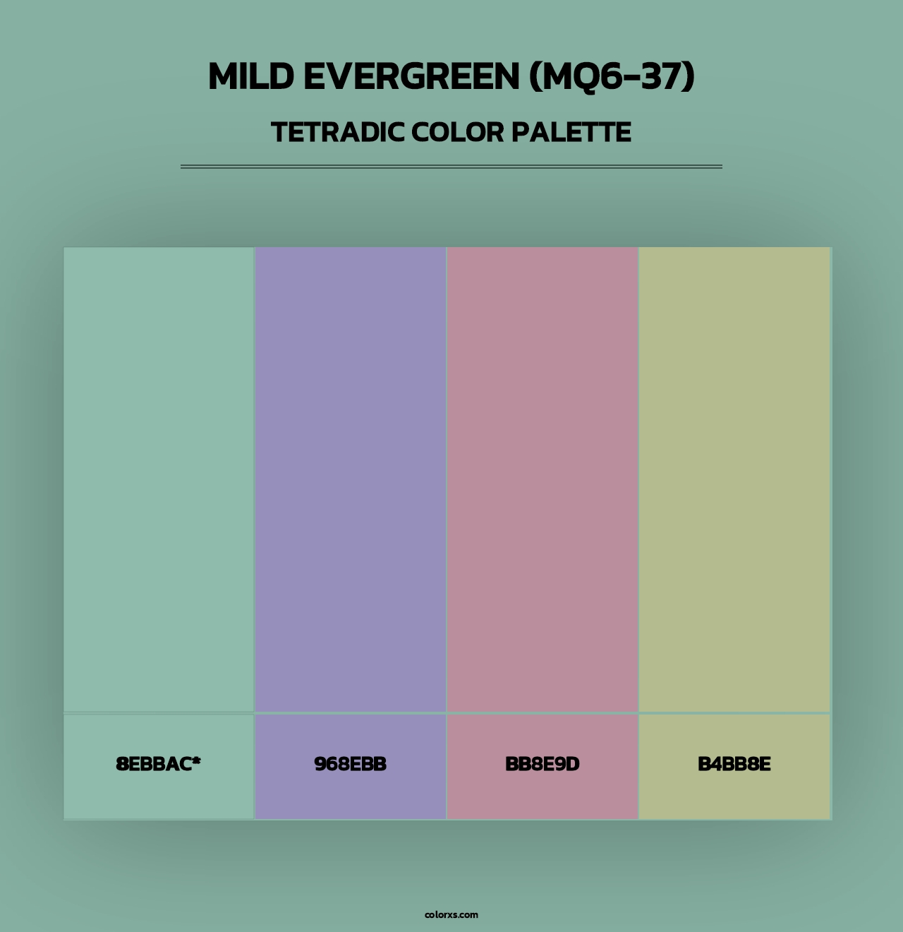 Mild Evergreen (MQ6-37) - Tetradic Color Palette