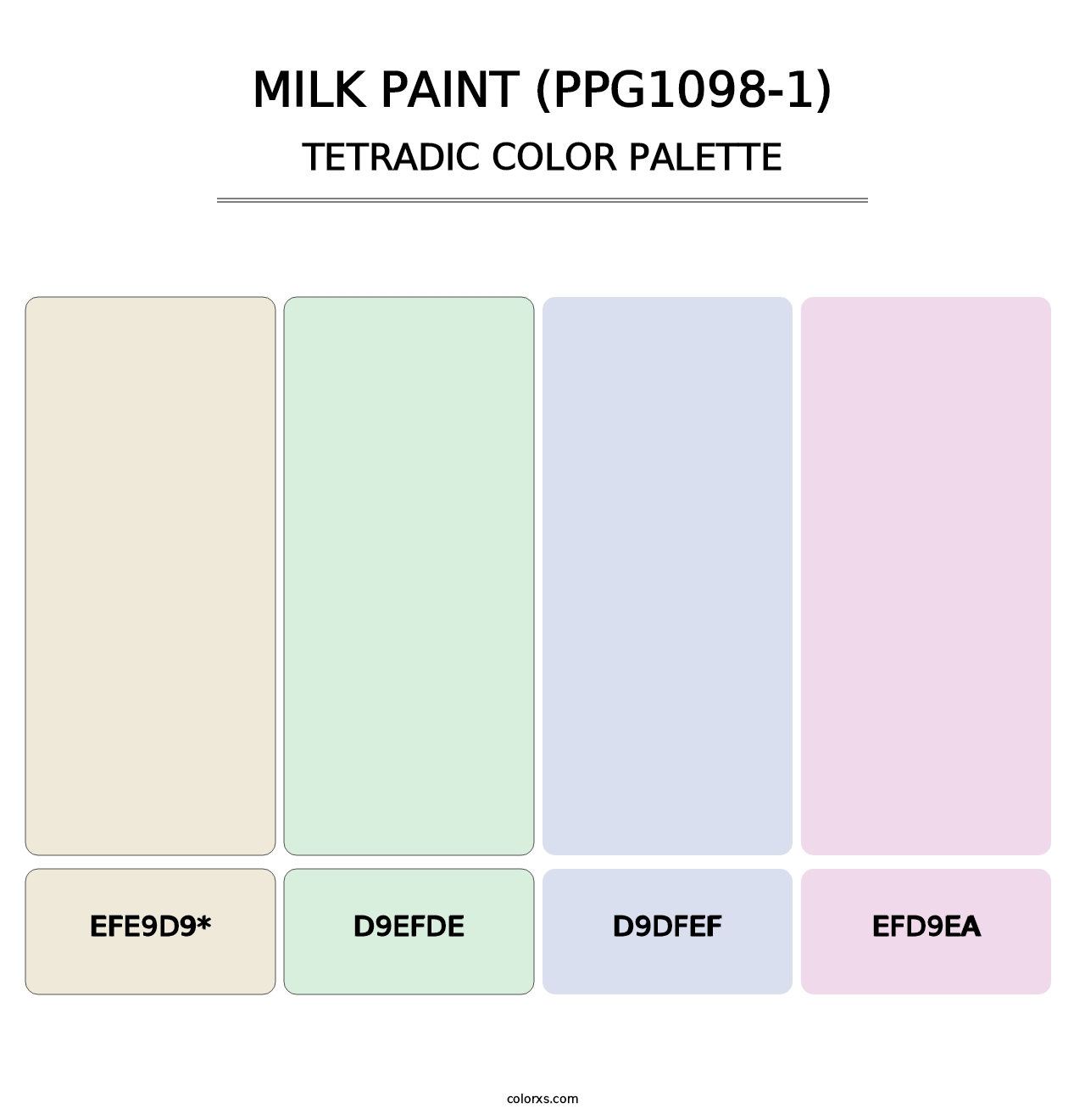 Milk Paint (PPG1098-1) - Tetradic Color Palette