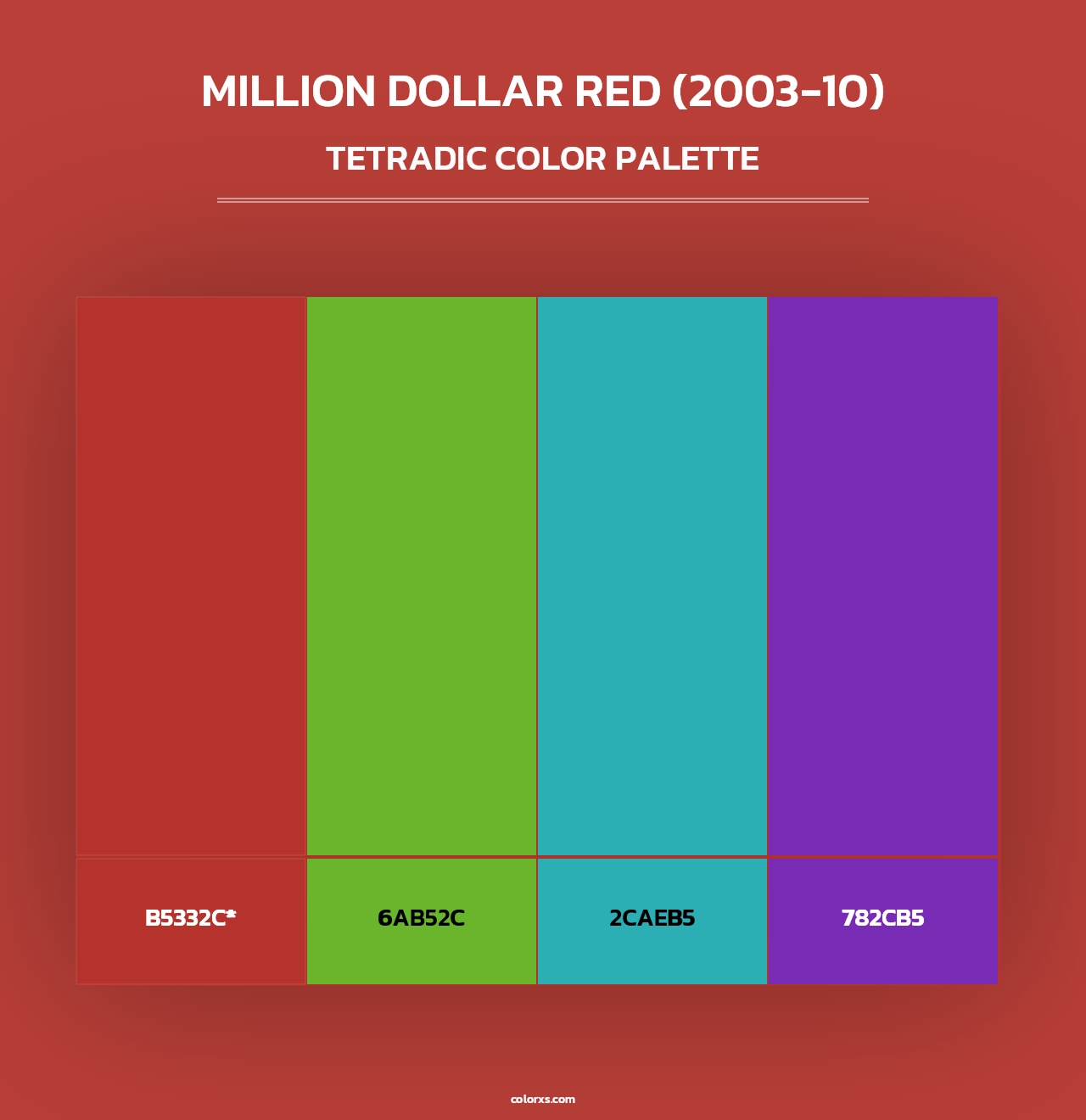 Million Dollar Red (2003-10) - Tetradic Color Palette