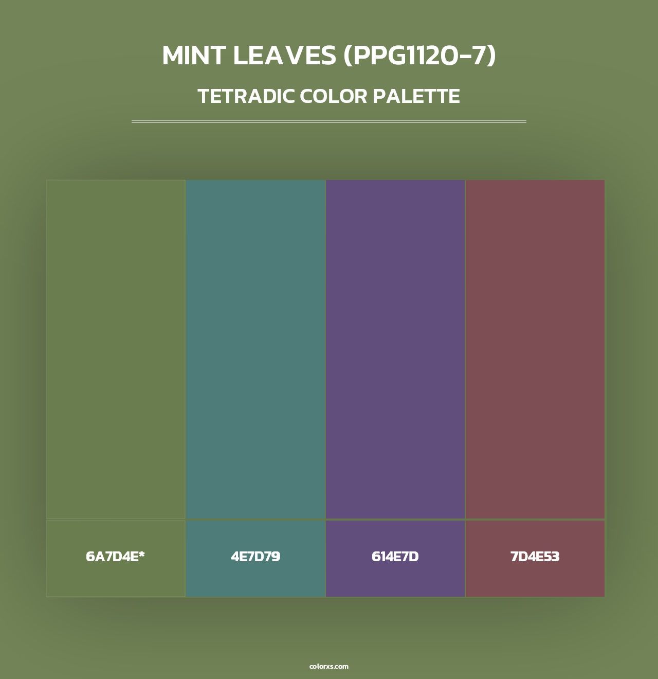 Mint Leaves (PPG1120-7) - Tetradic Color Palette