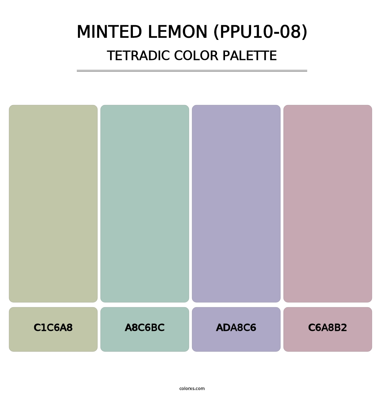 Minted Lemon (PPU10-08) - Tetradic Color Palette