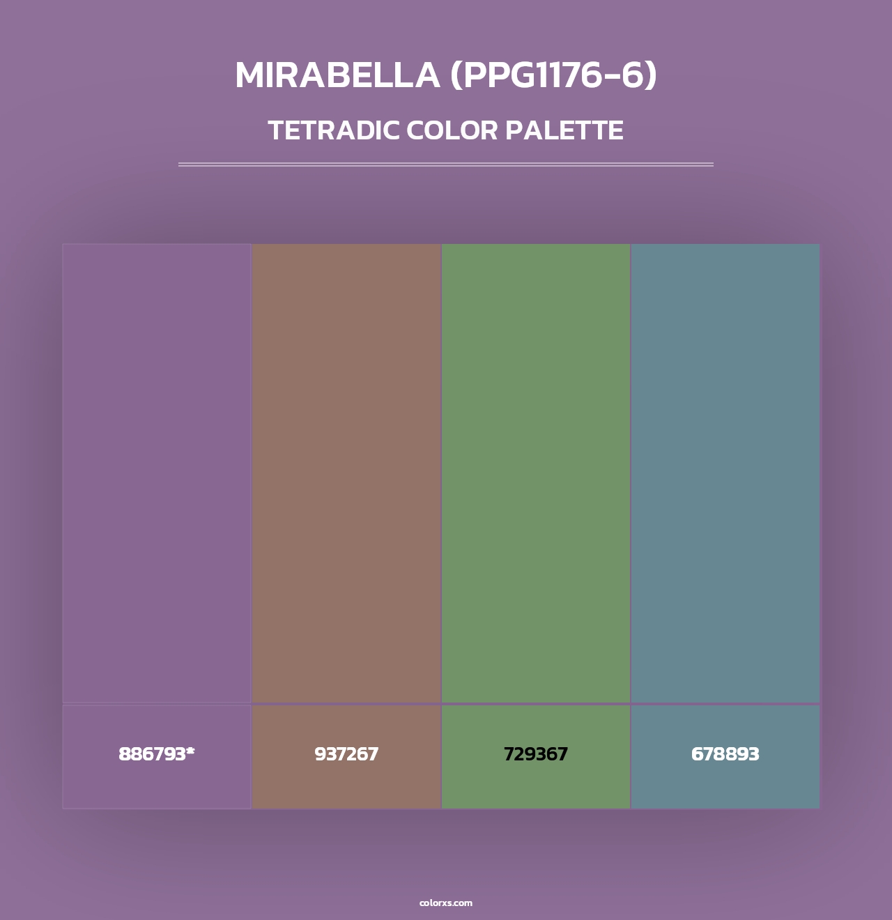 Mirabella (PPG1176-6) - Tetradic Color Palette