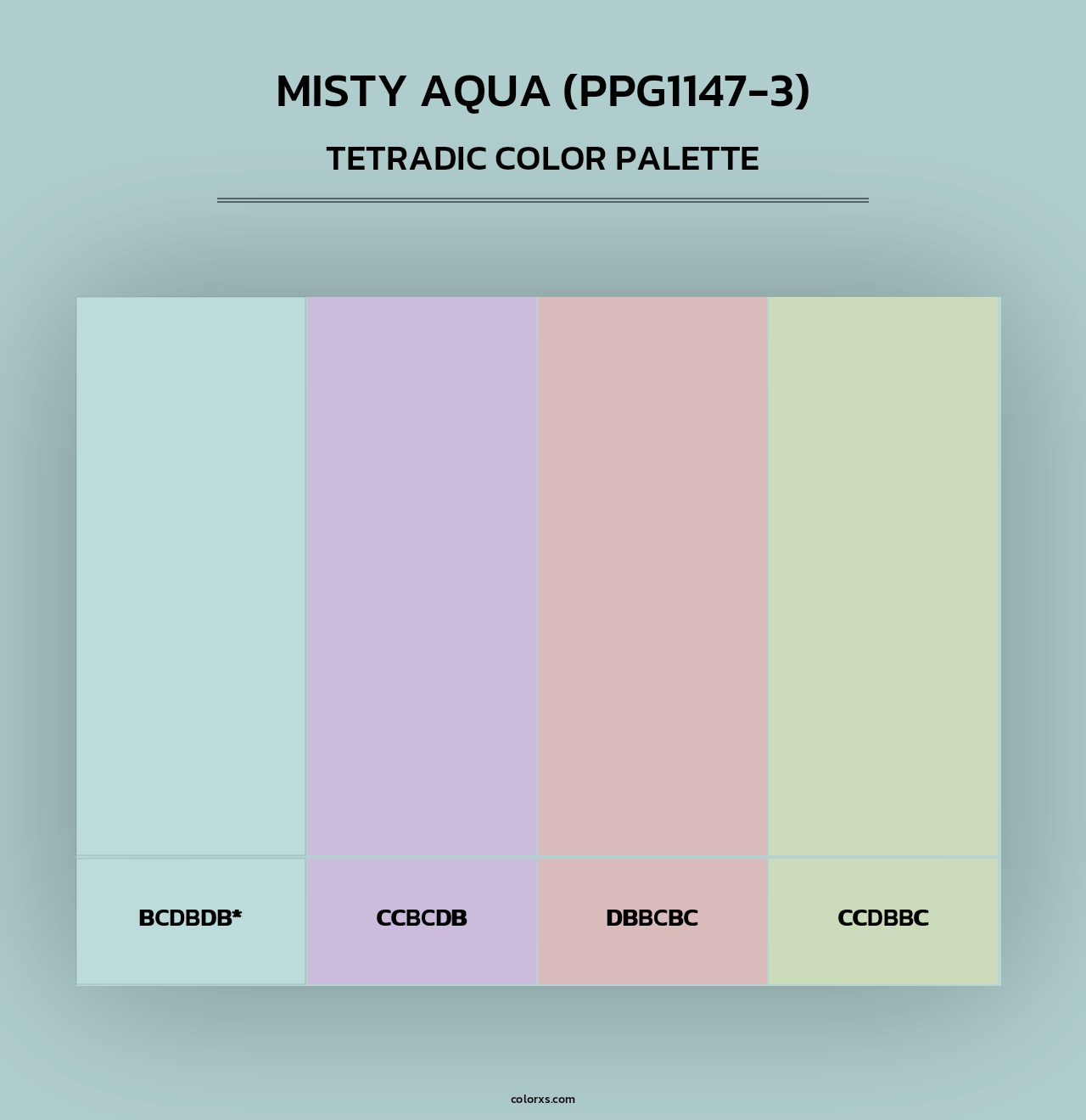 Misty Aqua (PPG1147-3) - Tetradic Color Palette