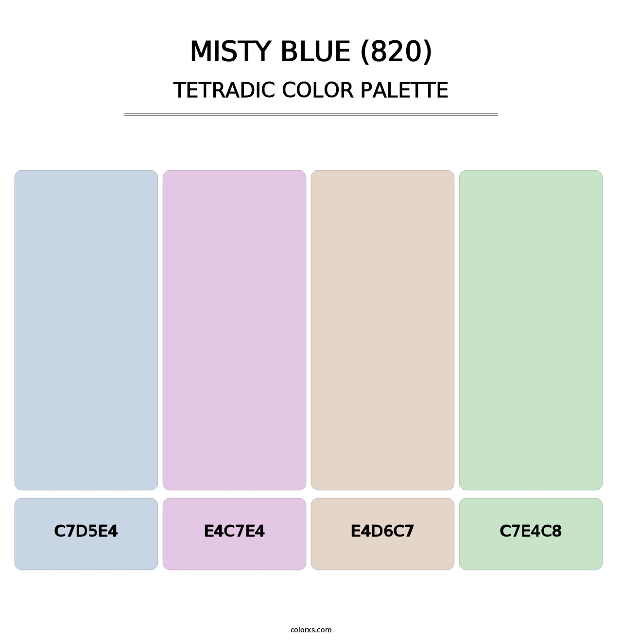 Misty Blue (820) - Tetradic Color Palette
