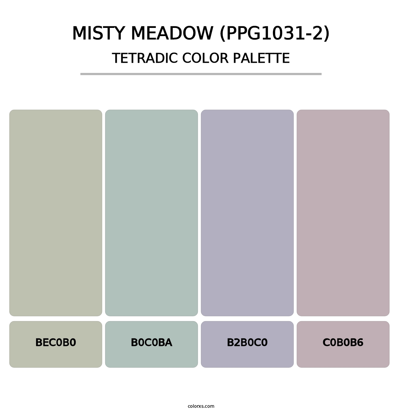 Misty Meadow (PPG1031-2) - Tetradic Color Palette