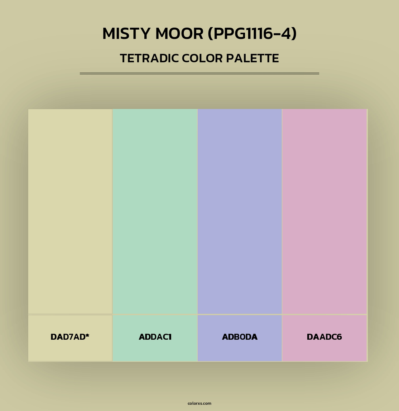Misty Moor (PPG1116-4) - Tetradic Color Palette