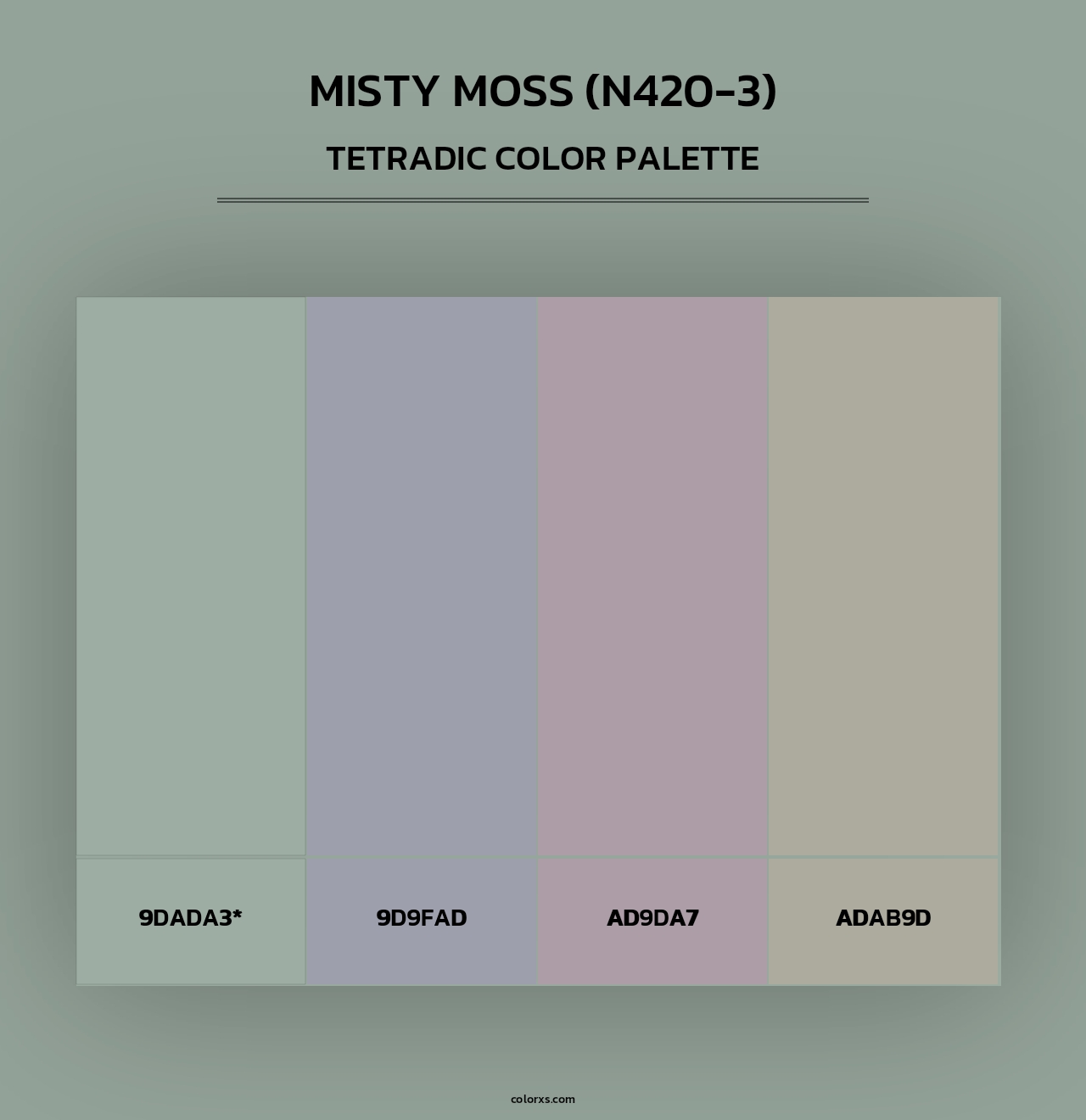 Misty Moss (N420-3) - Tetradic Color Palette