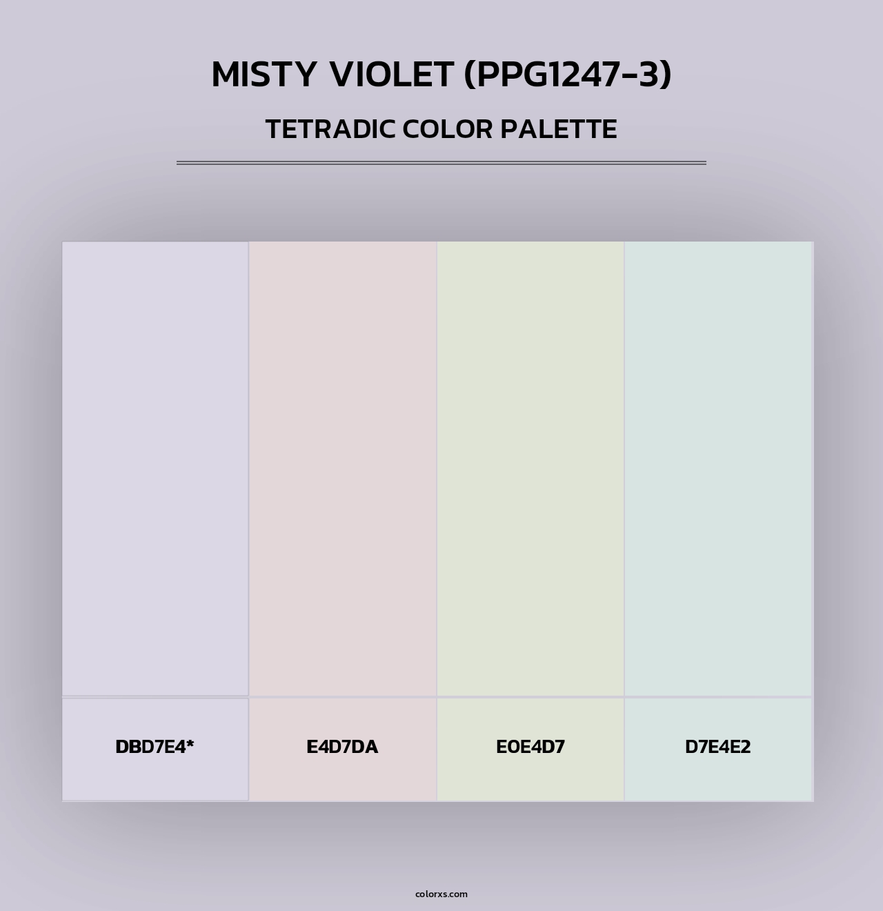 Misty Violet (PPG1247-3) - Tetradic Color Palette