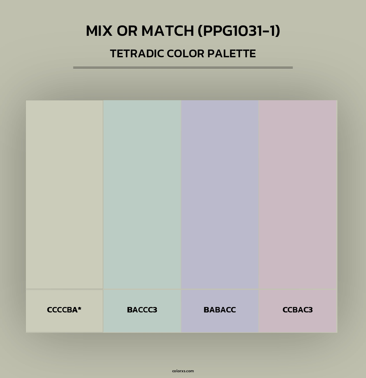 Mix Or Match (PPG1031-1) - Tetradic Color Palette