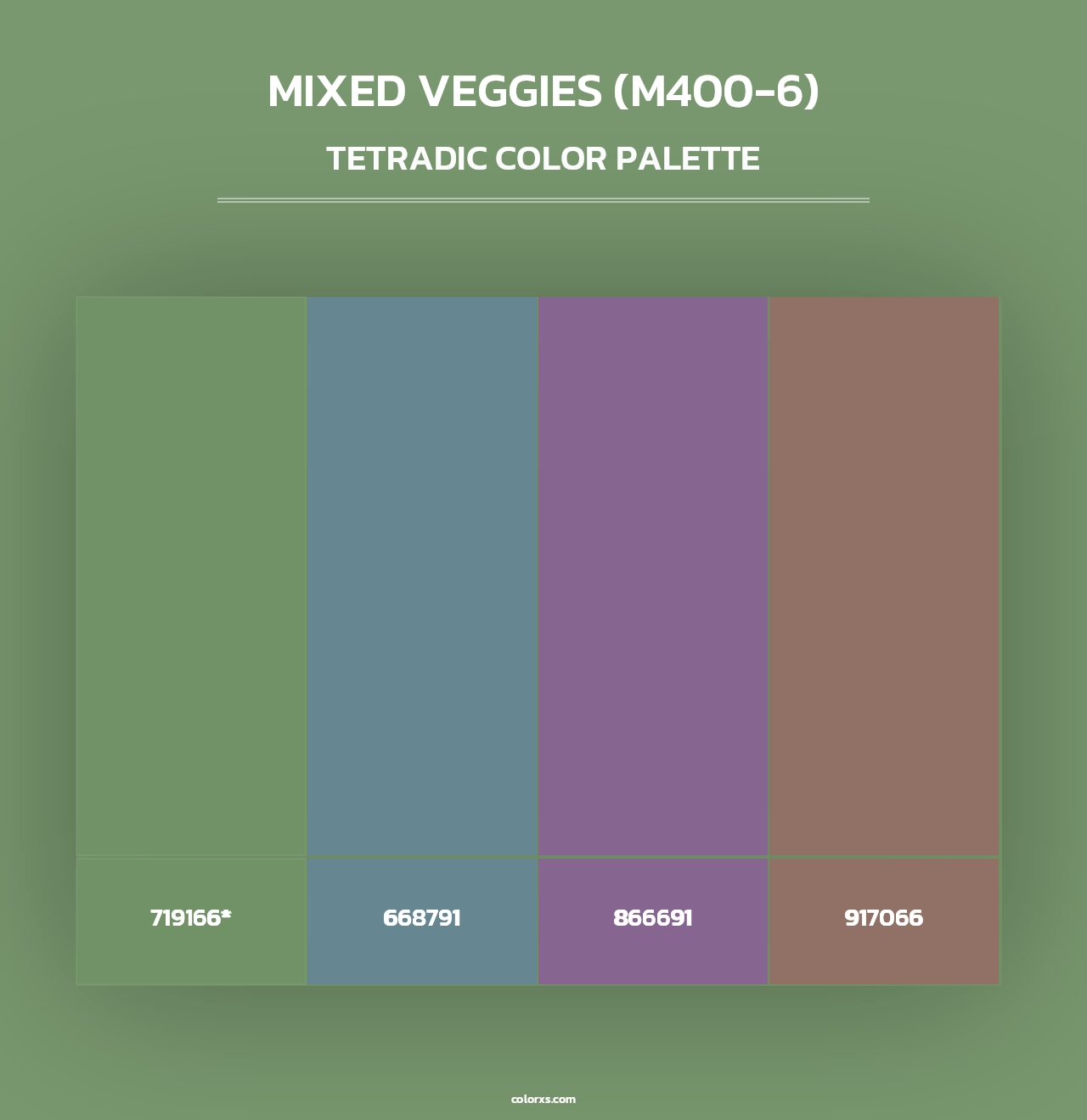 Mixed Veggies (M400-6) - Tetradic Color Palette