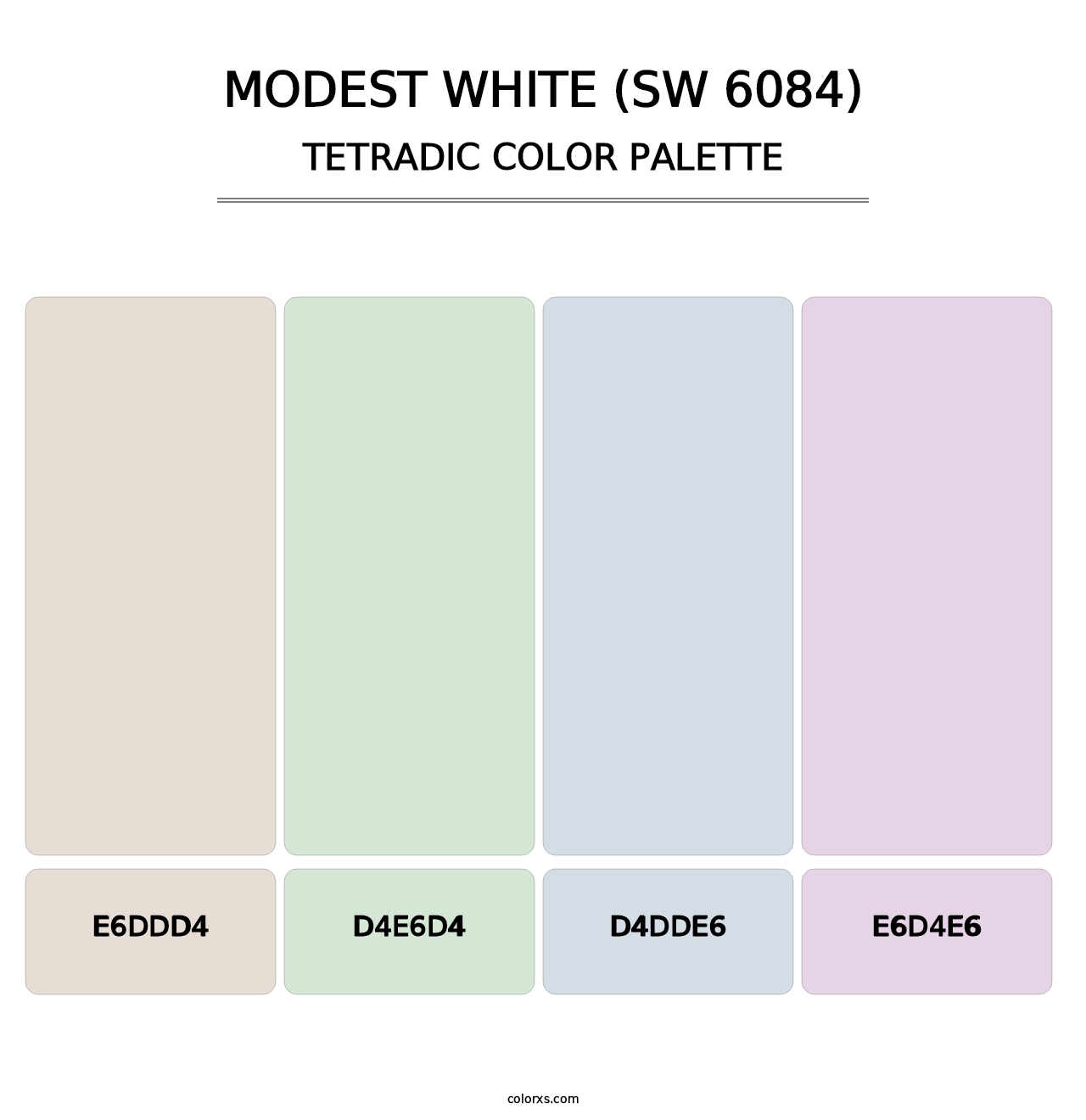 Modest White (SW 6084) - Tetradic Color Palette