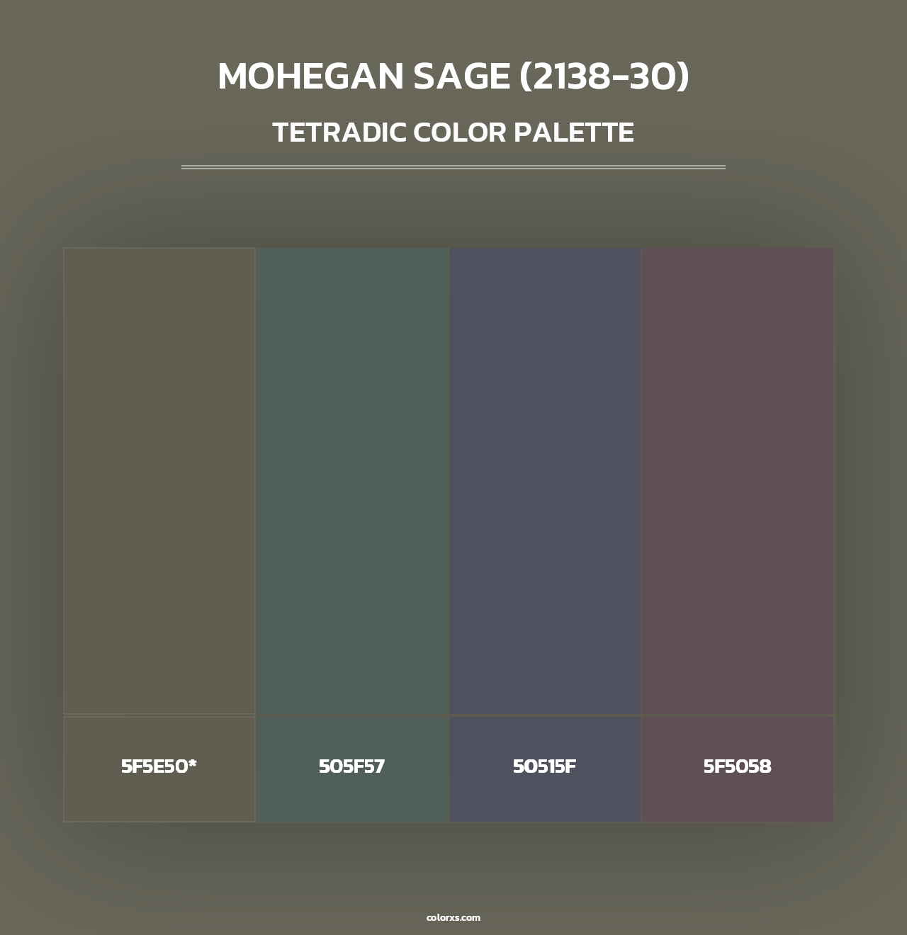 Mohegan Sage (2138-30) - Tetradic Color Palette