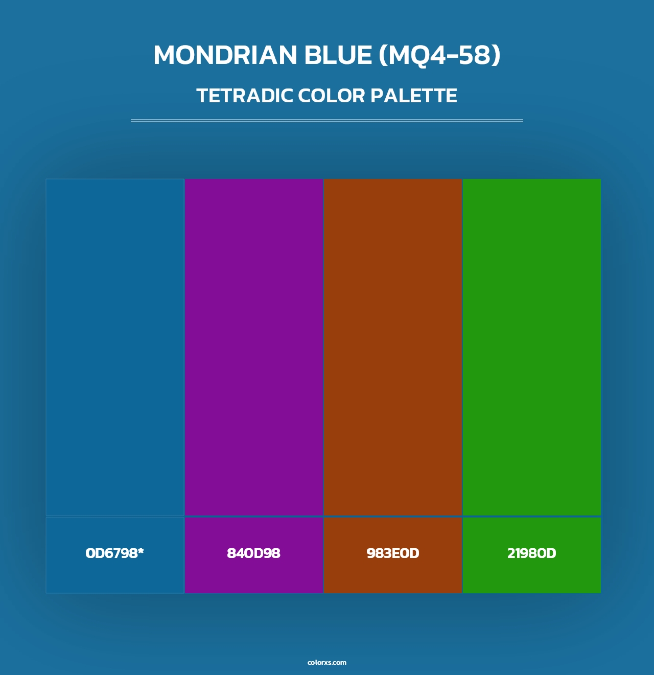 Mondrian Blue (MQ4-58) - Tetradic Color Palette